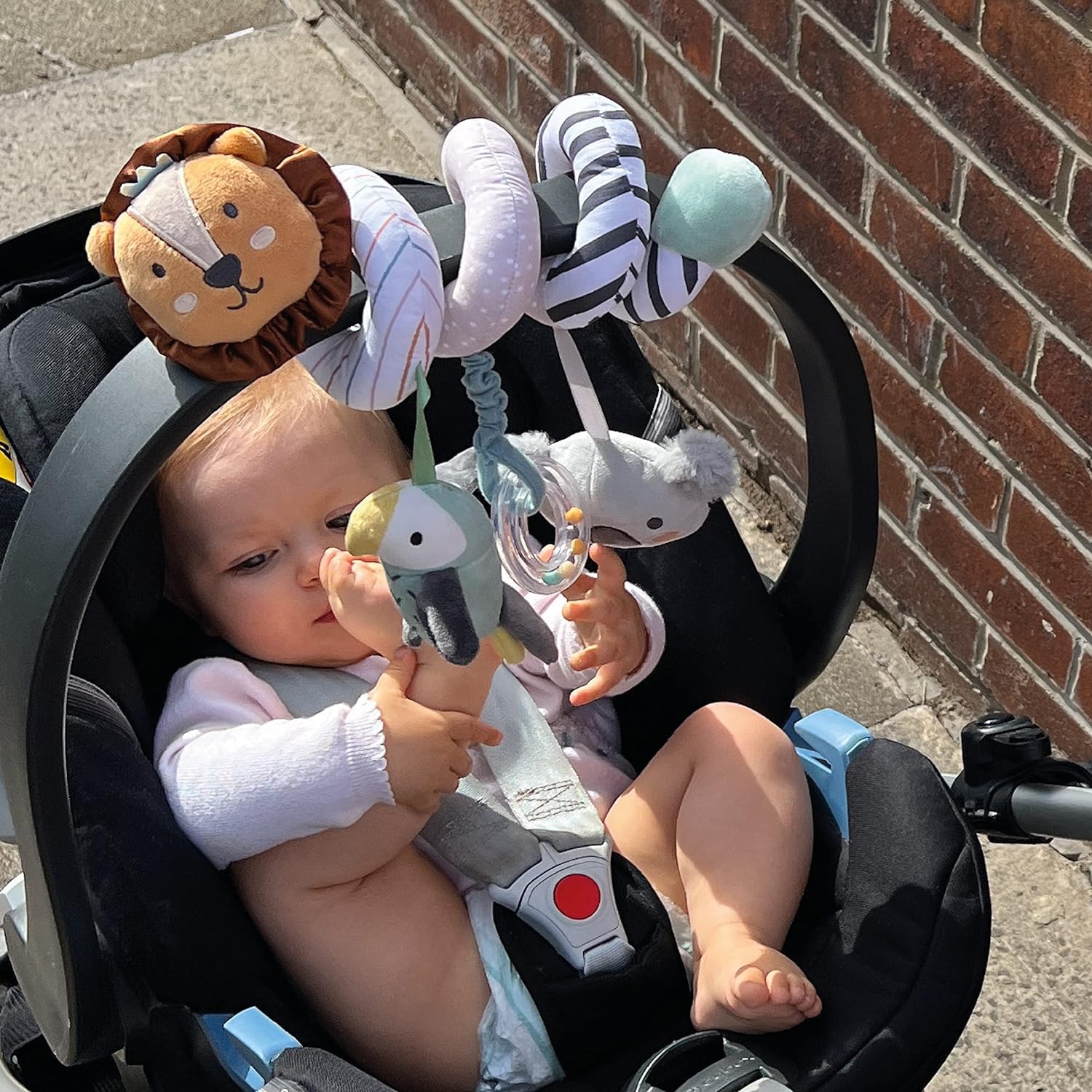 Nuby Animal Adventures Activity Spiral – sensorisches Kinderwagenspielzeug für Babys von 0–3 Jahren 5