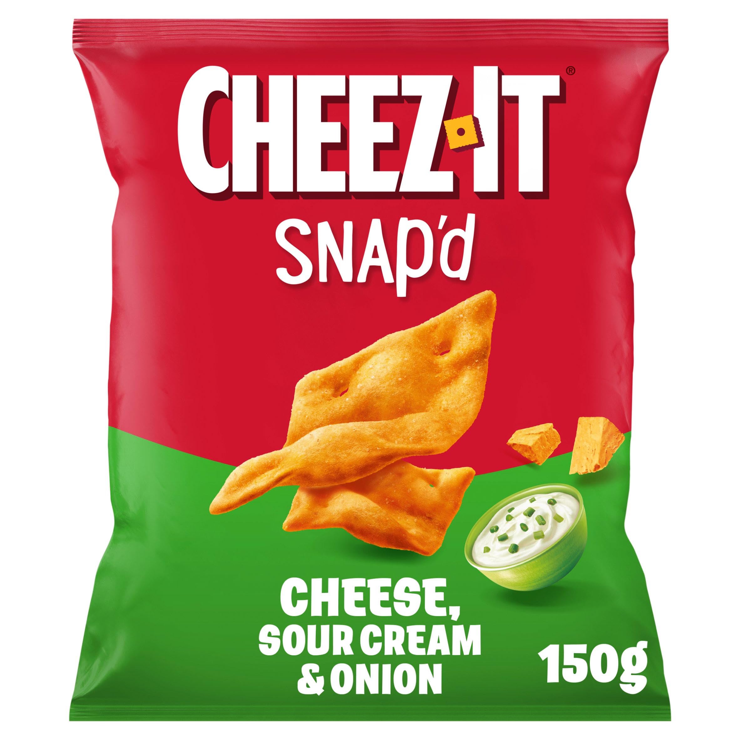 Cheez-It Snap'D Cheese & Sour Cream & Onion Baked Snacks 150g