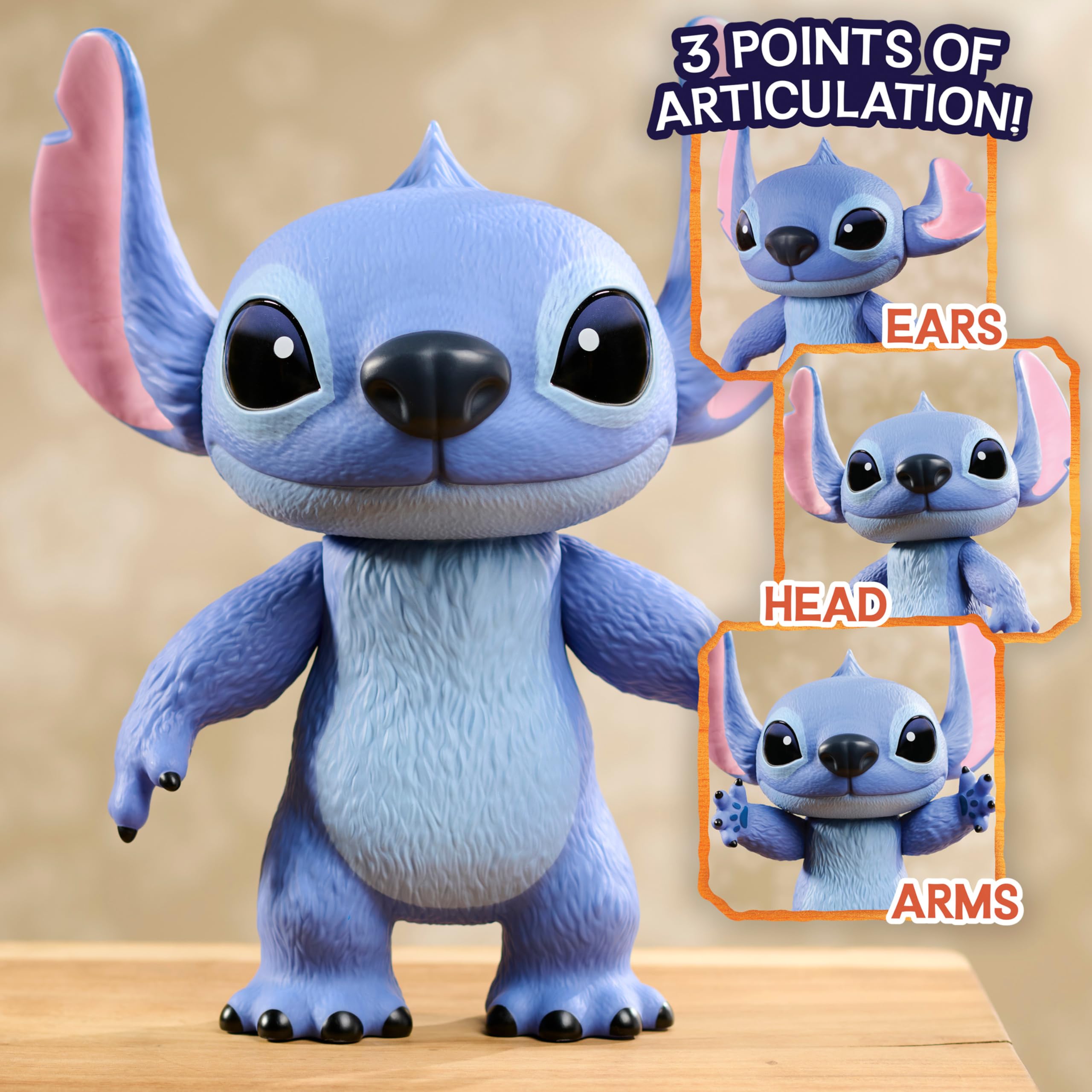 Disney Stitch Live-Action 35.6 cm Vinyl Action Figure - Poseable Stitch Toy for Kids 3