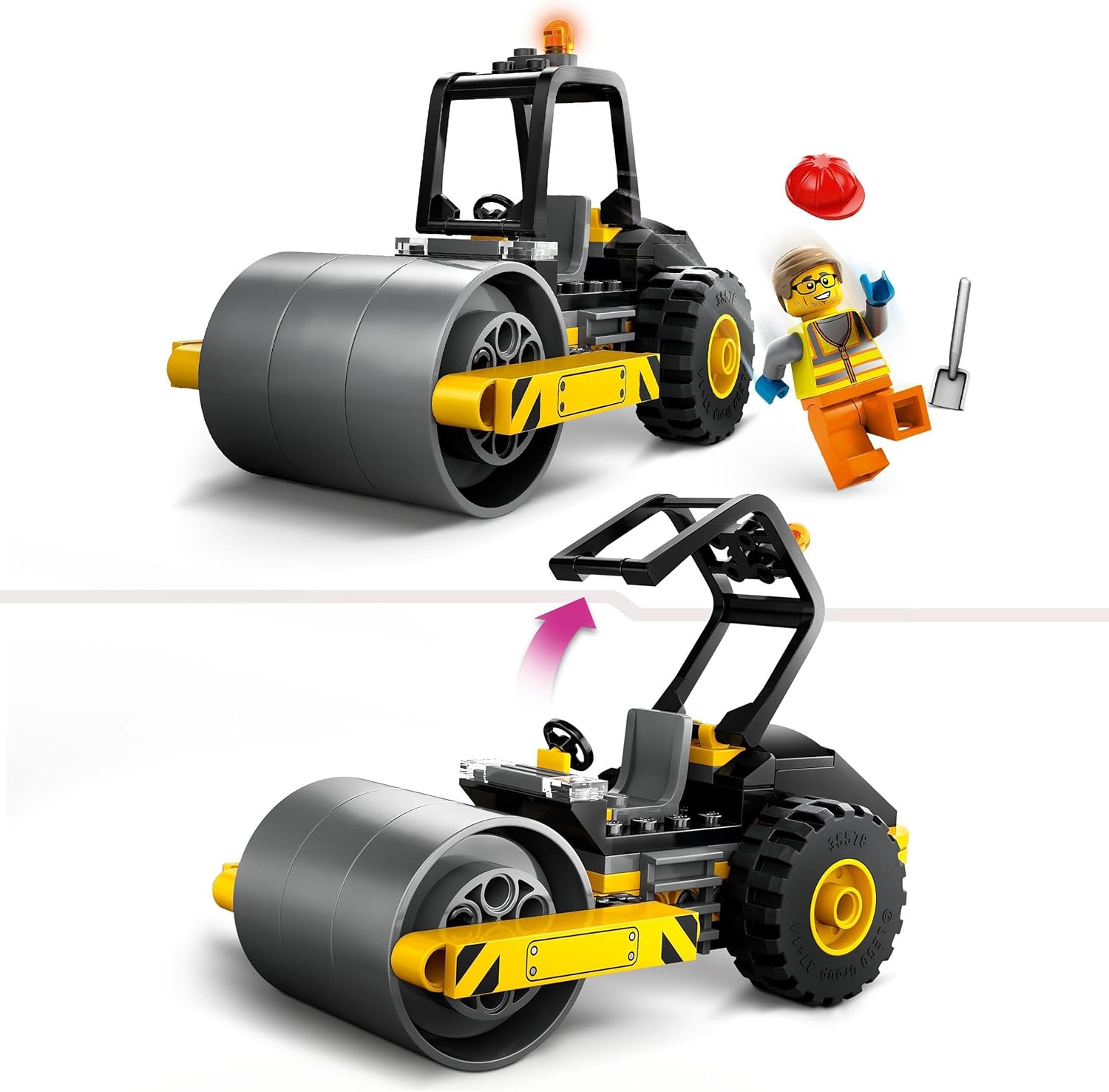 LEGO City Construction Steamroller - Building Set with Minifigure for Kids Aged 5+ 6