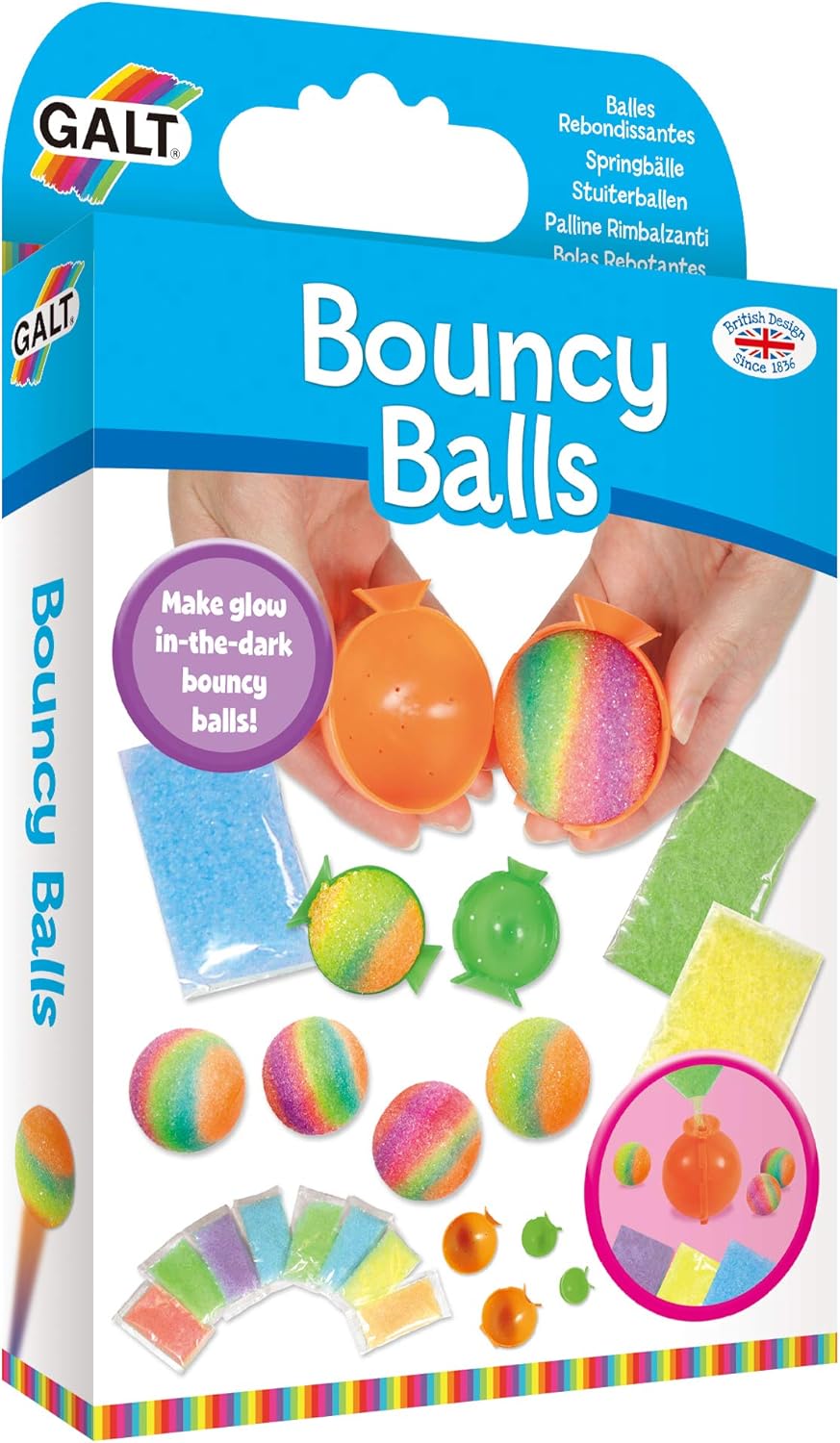 Galt Bouncy Balls Craft Kit - Make Glow-in-the-Dark Bouncy Balls, Ages 8+