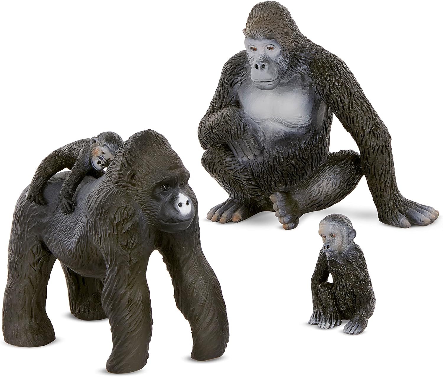 Terra by Battat Gorilla Family Playset - 4pc Realistic Animal Figures for Kids 3+ 5