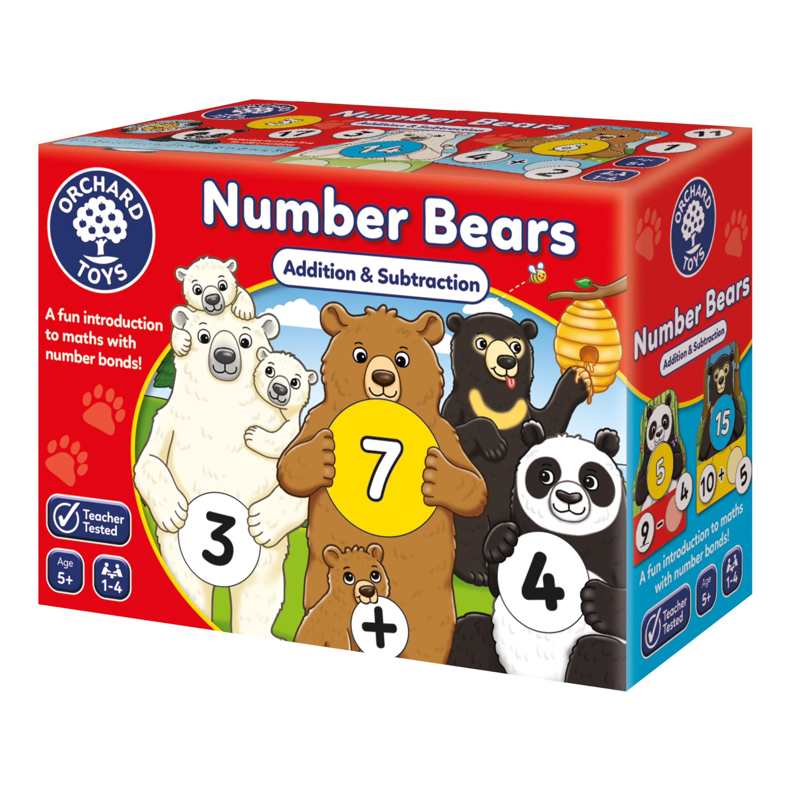 Orchard Toys Number Bears Maths Game for Kids - Learn Addition & Subtraction, Number Bonds to 20, Educational Board Game for Children 5+