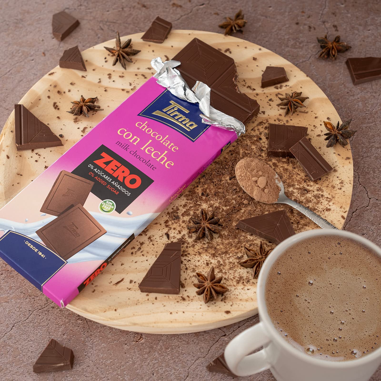 Tirma - Zero No Added Sugars Milk Chocolate Bar | Gluten Free | Made in Spain 6