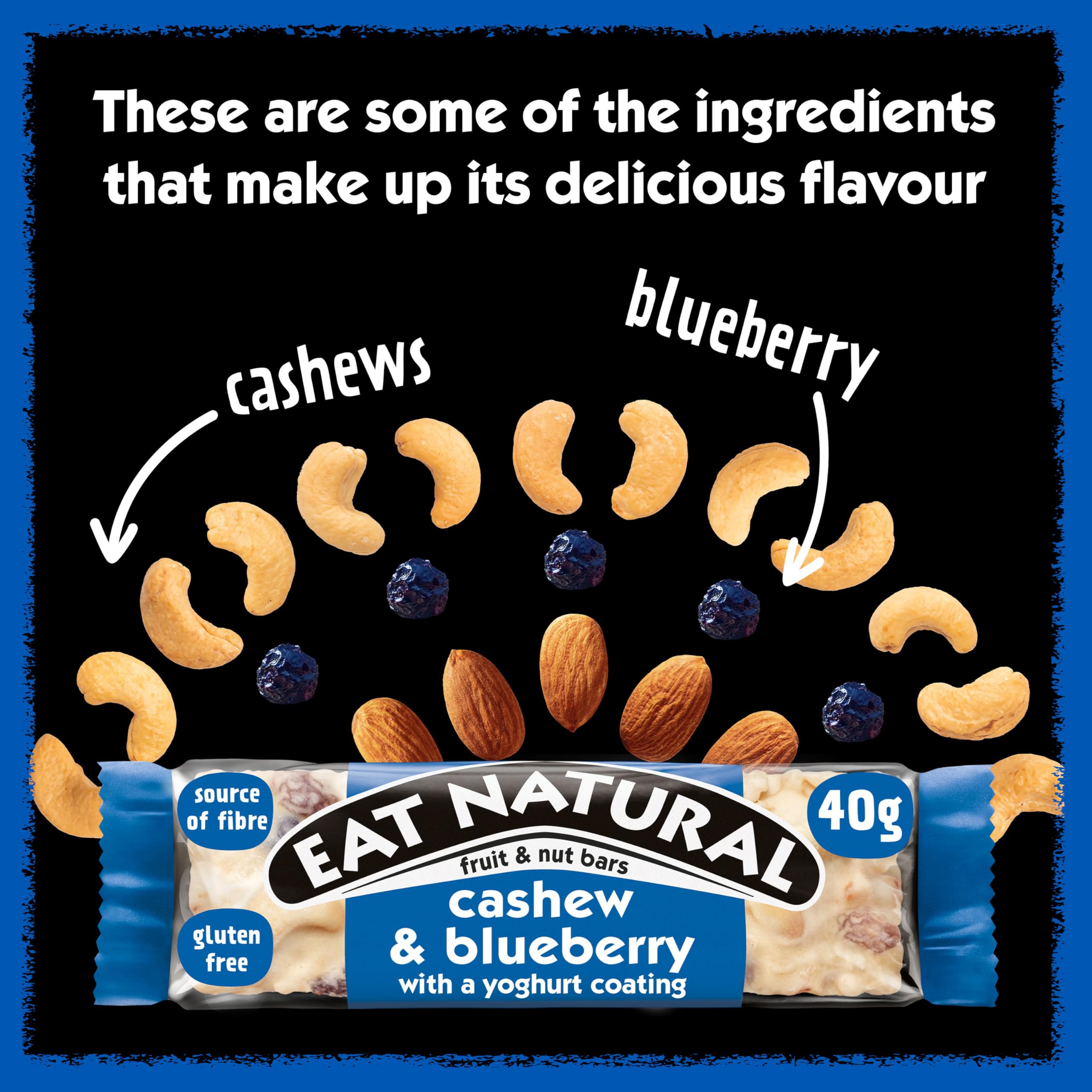 Eat Natural - Cashew &amp; Blaubeere mit Joghurtüberzug Frucht- &amp; Nussriegel (12 x 40 g) 4