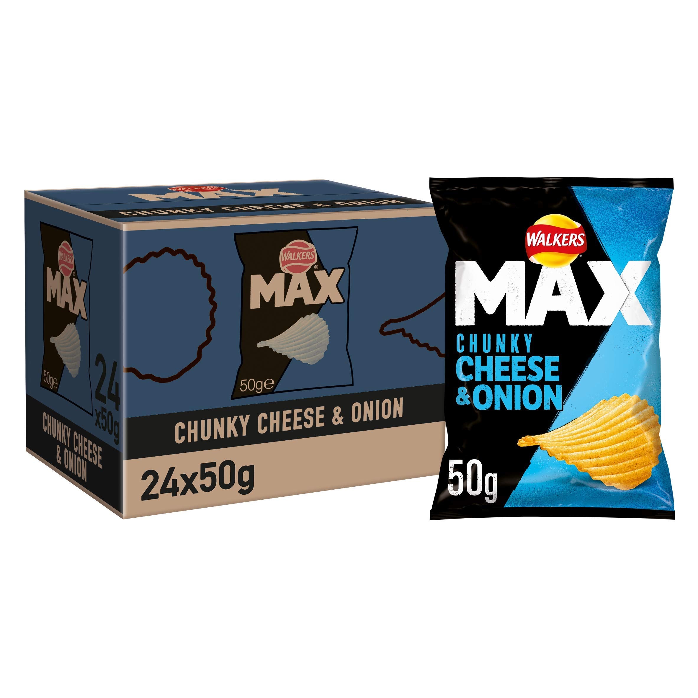 Walkers Max Cheese & Onion Crisps 50g (Pack of 24)
