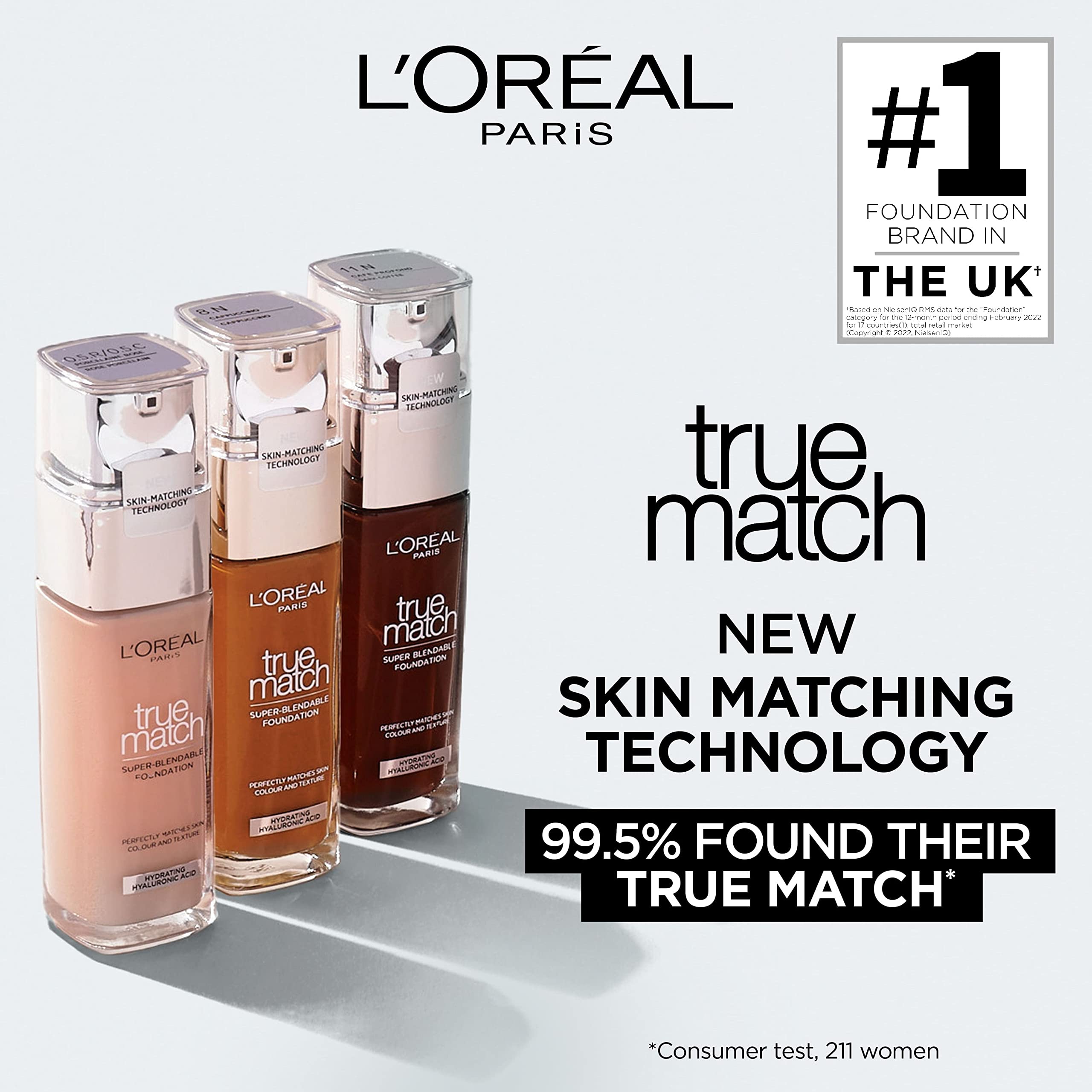 L'Oréal Paris True Match Liquid Foundation with Hyaluronic Acid & SPF 16 - 30 ml 10