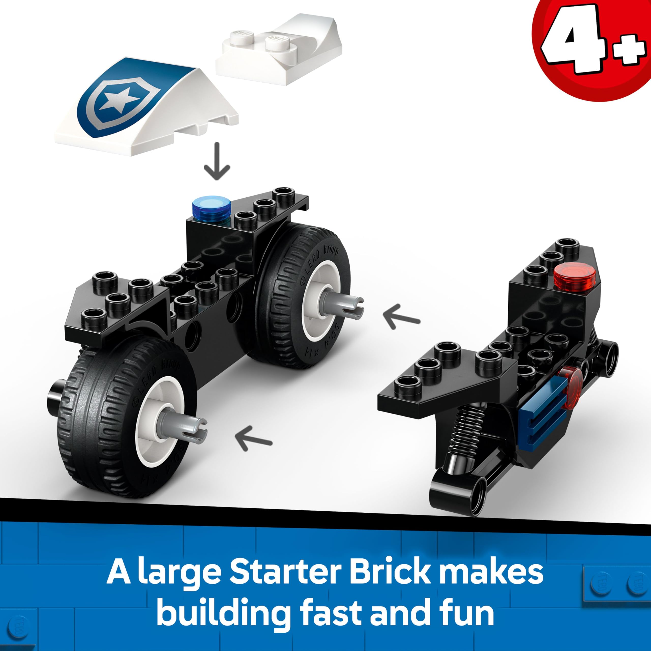 LEGO City Police Motorcycle Chase Set - Building Toy with Motorbike, 2 Minifigures, 65 Pieces for Ages 4+ 3