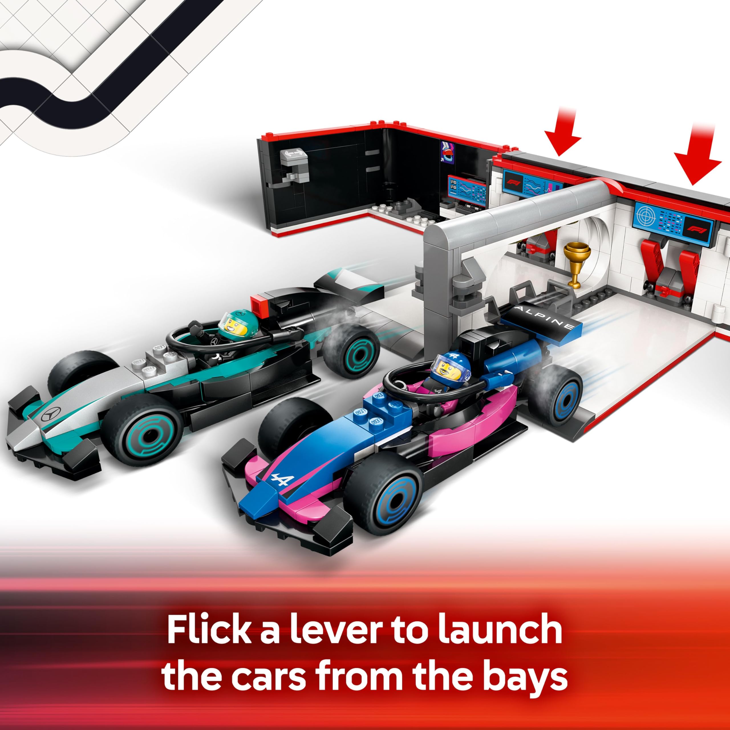 LEGO City F1 Garage & Mercedes-AMG & Alpine Cars - Building Playset for Kids 7+ 11