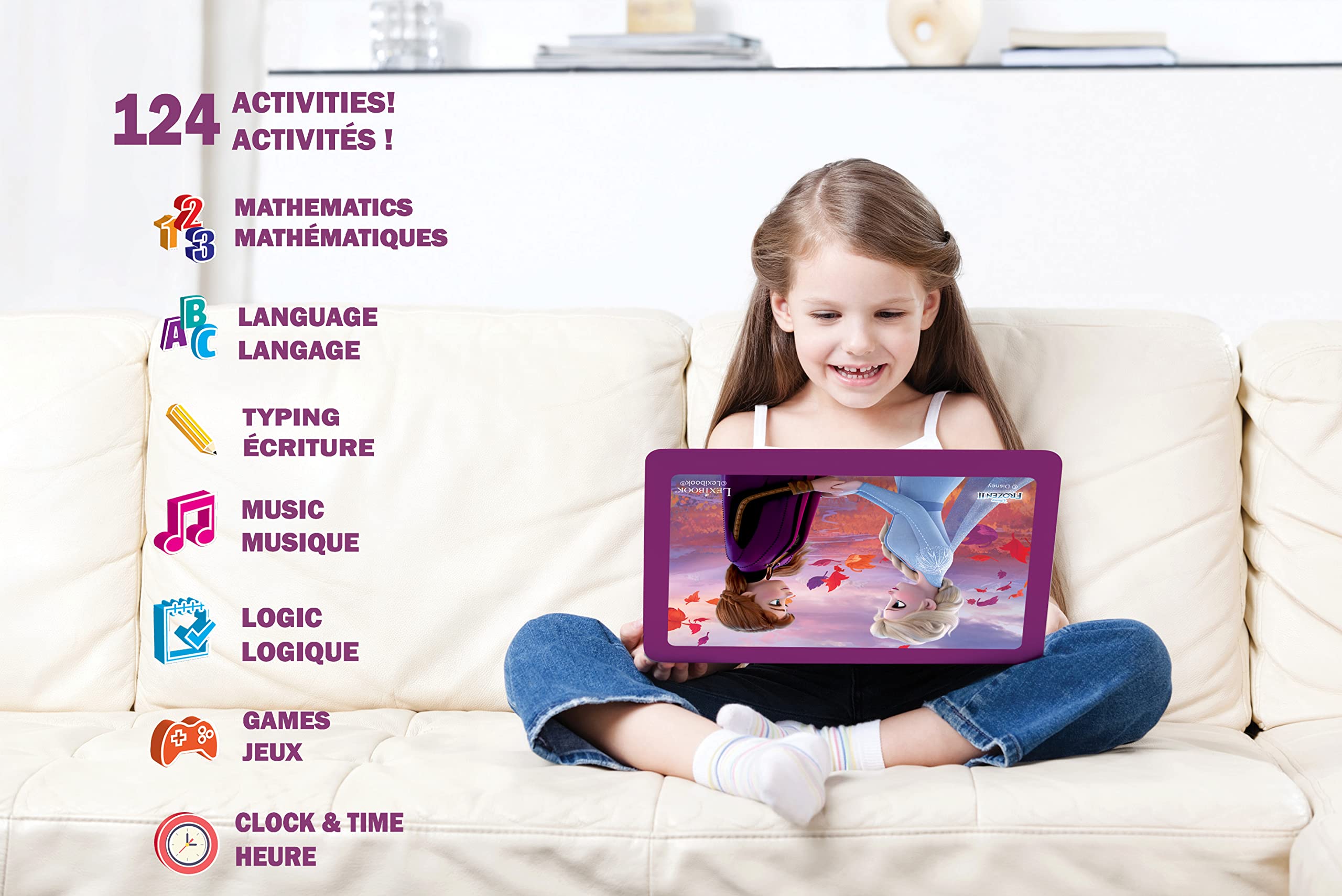 Lexibook Frozen Educational Bilingual Laptop - 124 Activities for Learning French & English, Ages 3+ 6
