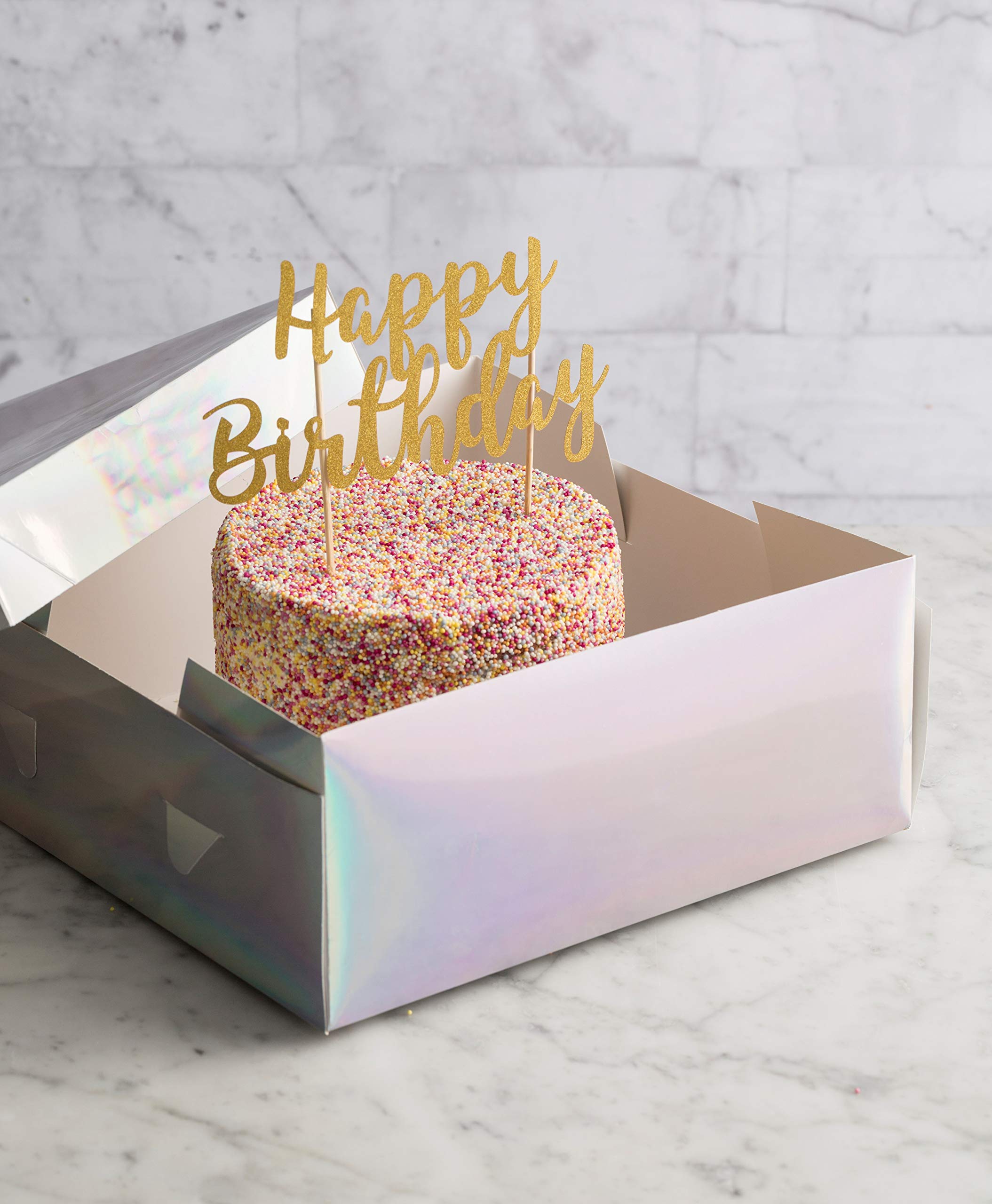 Mason Cash Happy Birthday Cake Topper - Gold Paperboard Decoration | 30 x 21 cm 3