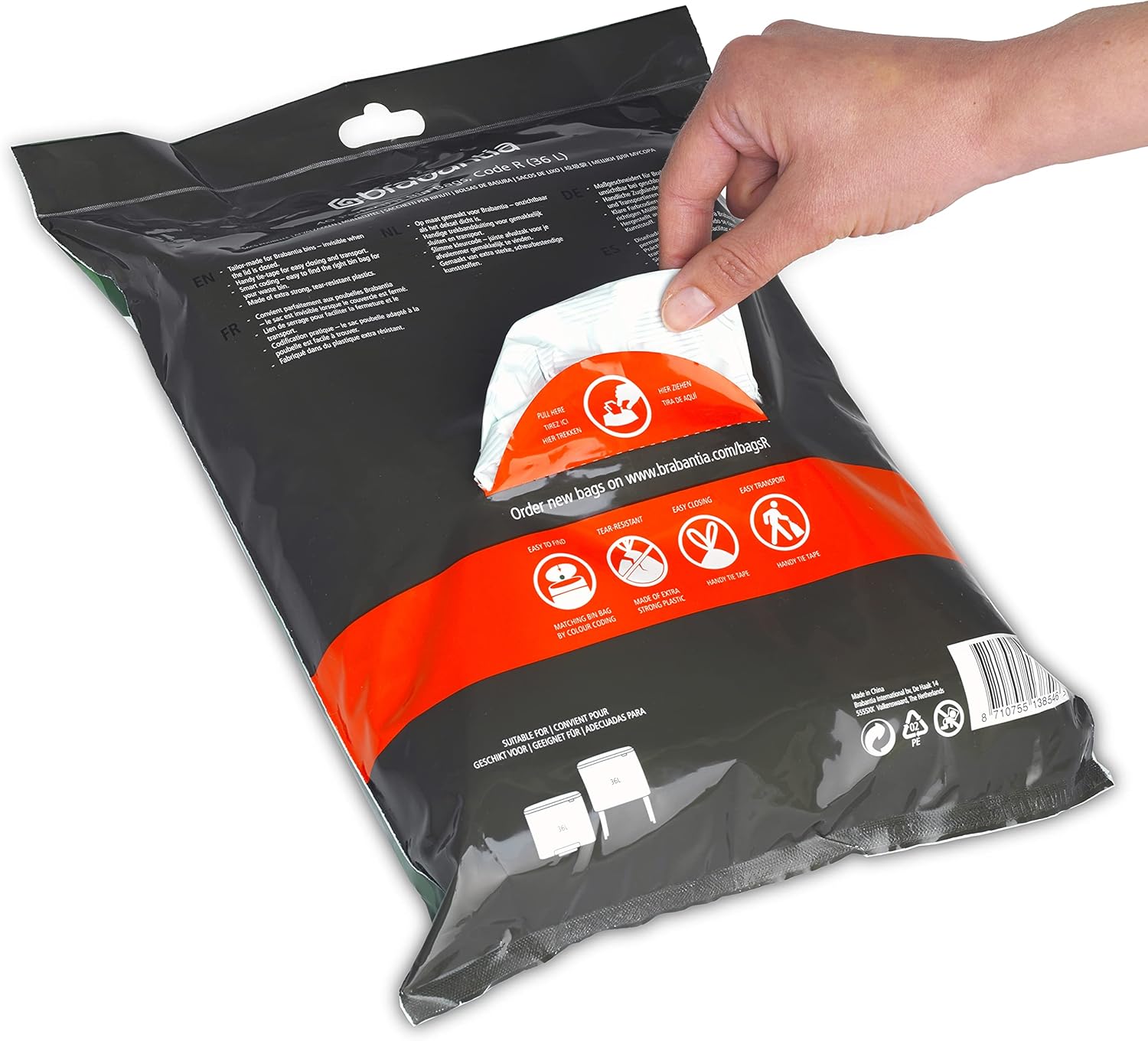 Brabantia PerfectFit Müllbeutel – Dicke Müllbeutel aus Kunststoff für 36-Liter-Mülleimer (Modell 138546) 6