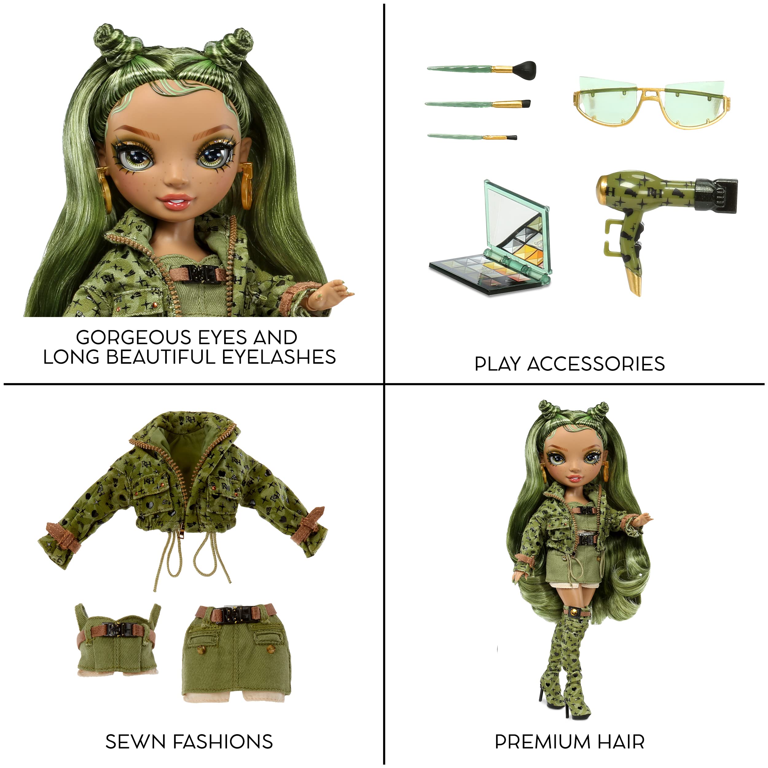 Rainbow High Olivia Woods Fashion Doll - 11 Inch, Poseable, Green Outfit | Ages 6+ 5