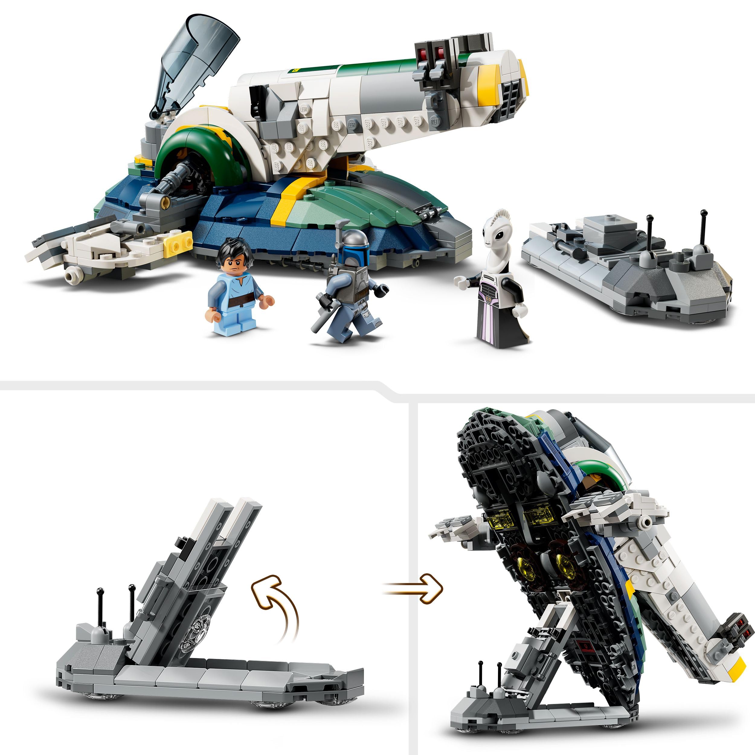 LEGO Star Wars 75433 Jango Fett's Starship - Buildable Play & Display Toy with Rotating Wings for Ages 9+ 3
