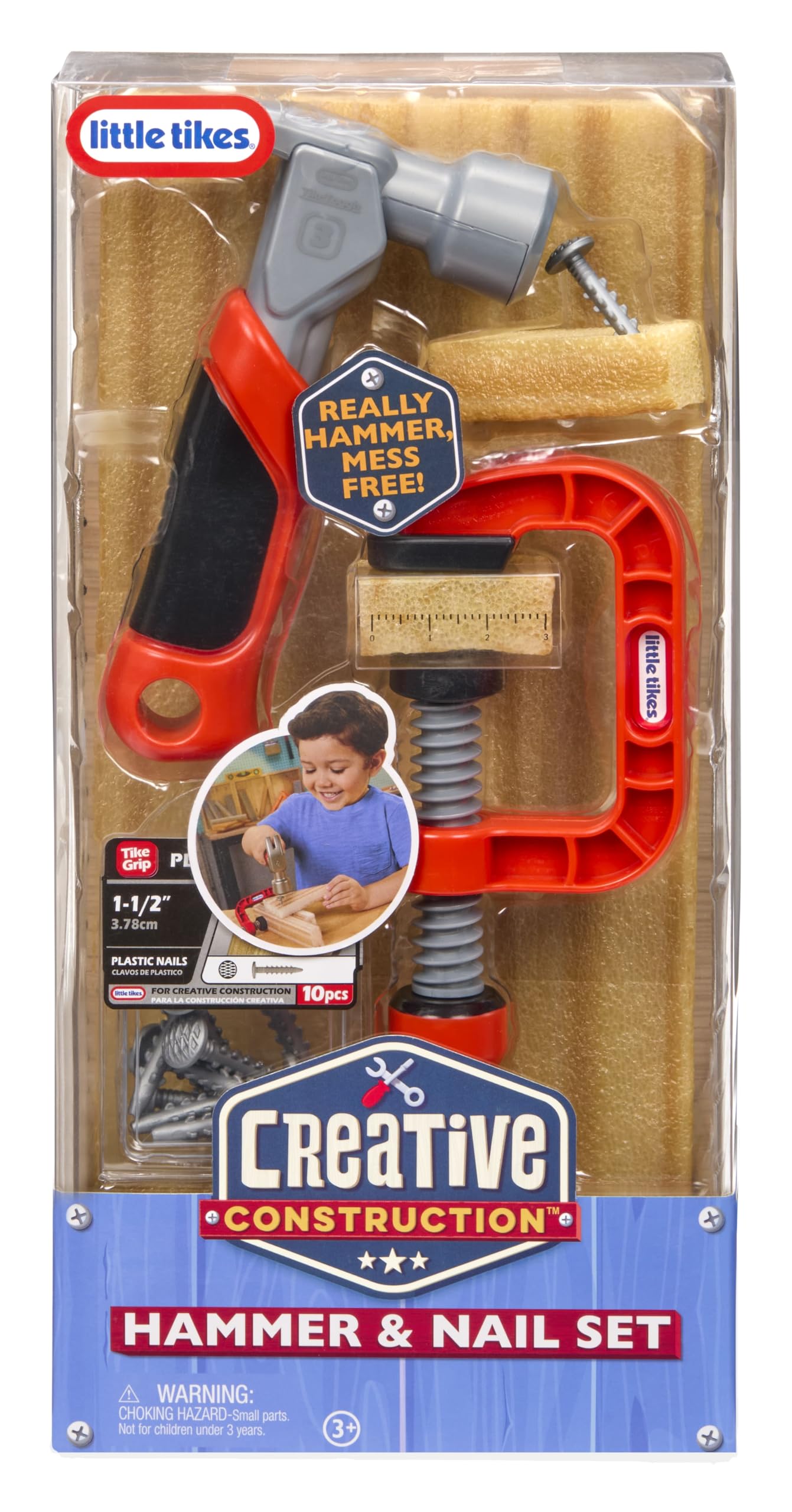 Little Tikes Creative Construction Hammer & Nail Set - 5-Piece Pretend Play Tool Set for Kids 3+ 3