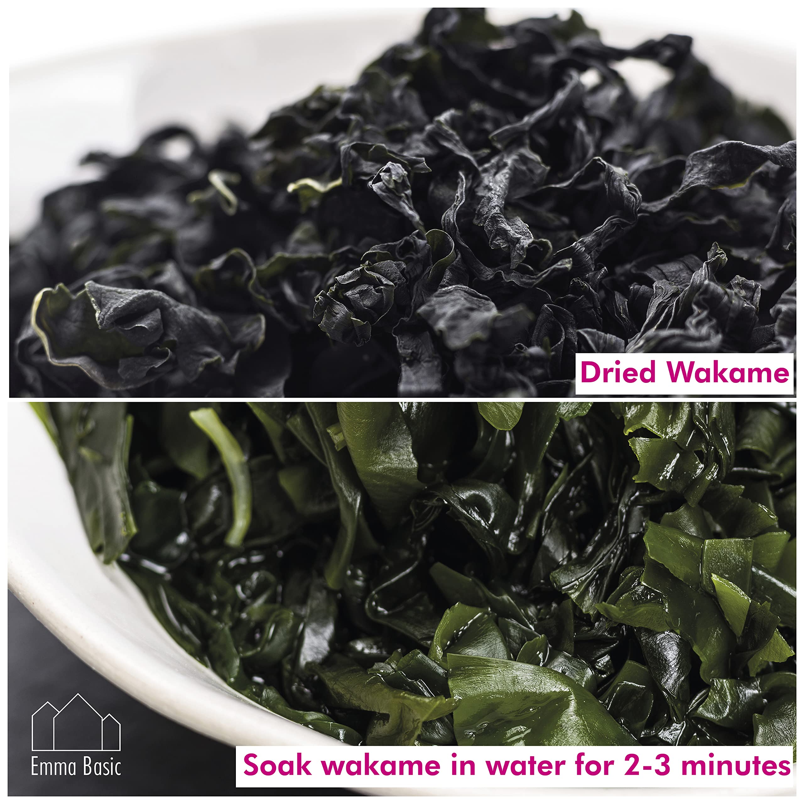Emma Basic Dried Wakame 500g - High Fibre & Protein Seaweed - Ready in 3 Minutes 4