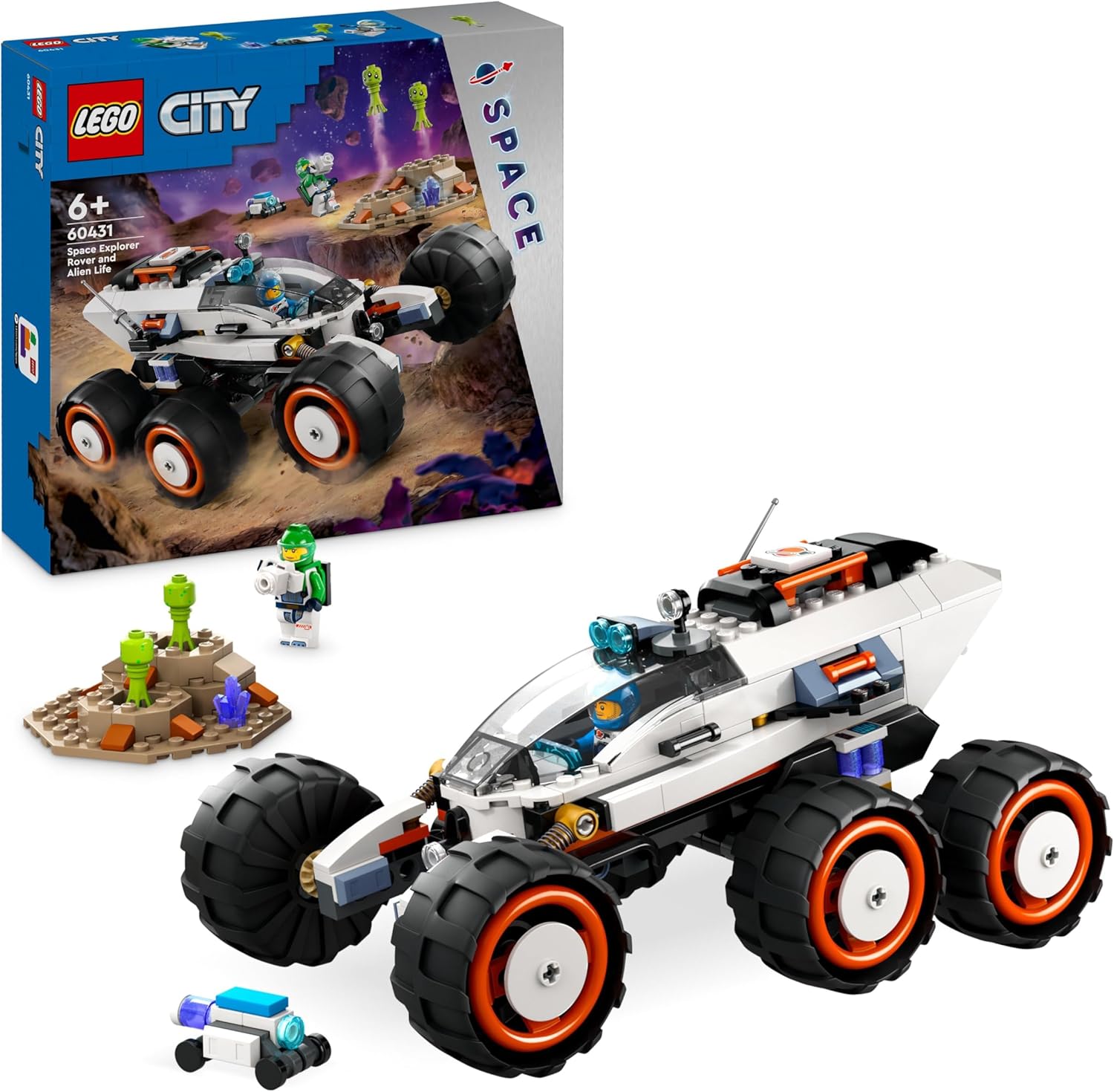 LEGO City Space Explorer Rover and Alien Life Building Set - 311-Piece Playset for Ages 6+