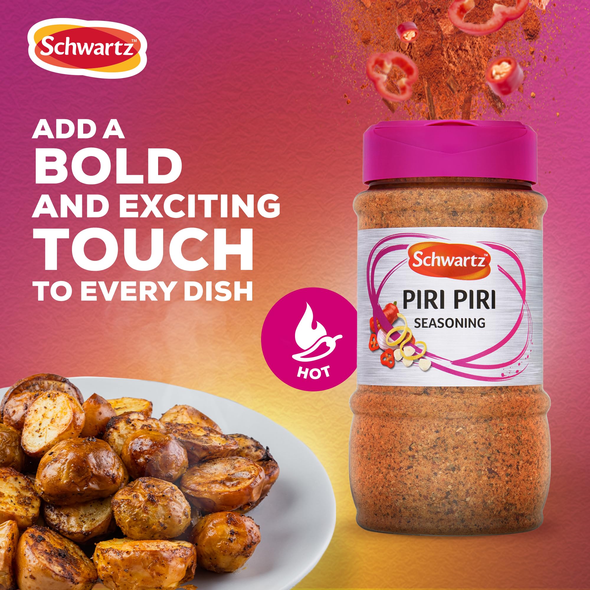 Schwartz Piri Piri Seasoning - Hot, No Artificial Colours or Flavours | 320g