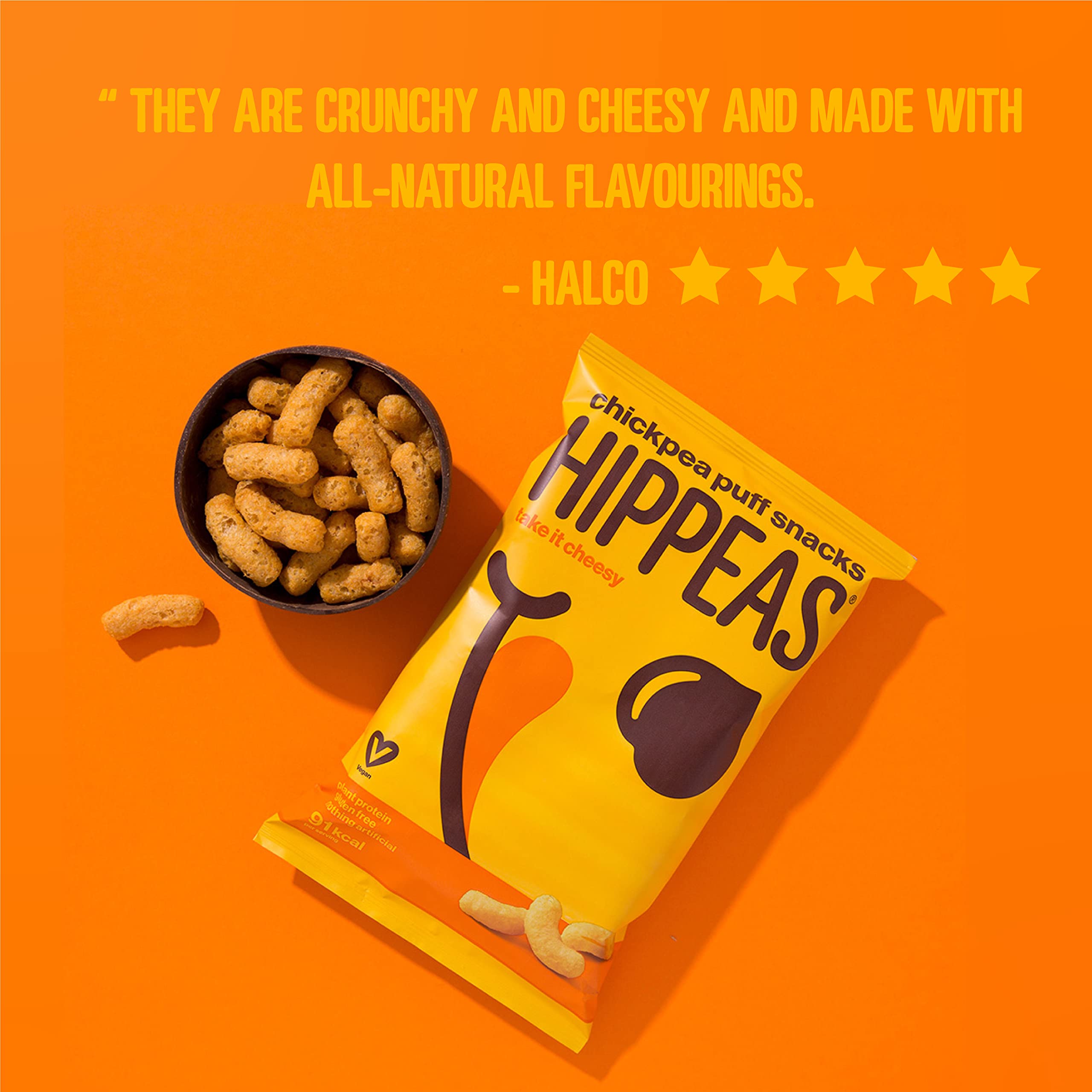 Hippeas Take It Cheesy Chickpea Puffs Vegan Crisps Multipack | 25 x 15g 4