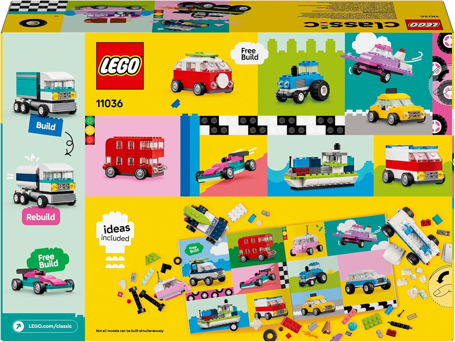 LEGO Classic Creative Vehicles - Build 8 Model Cars Including Police Car & Ice-Cream Van for Ages 5+ 5