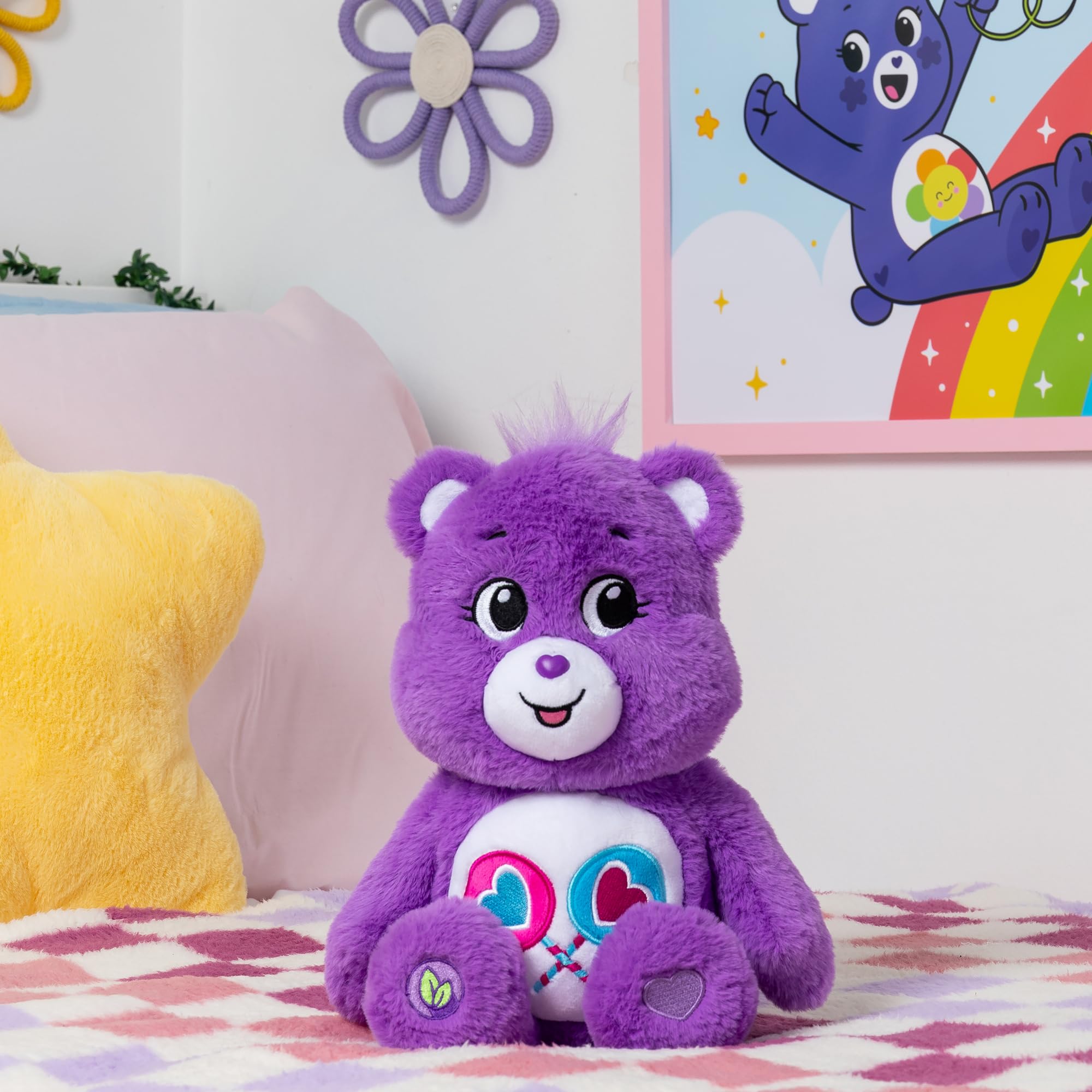 Care Bears Share Bear - 14 Inch Purple Plush Toy for Kids 9
