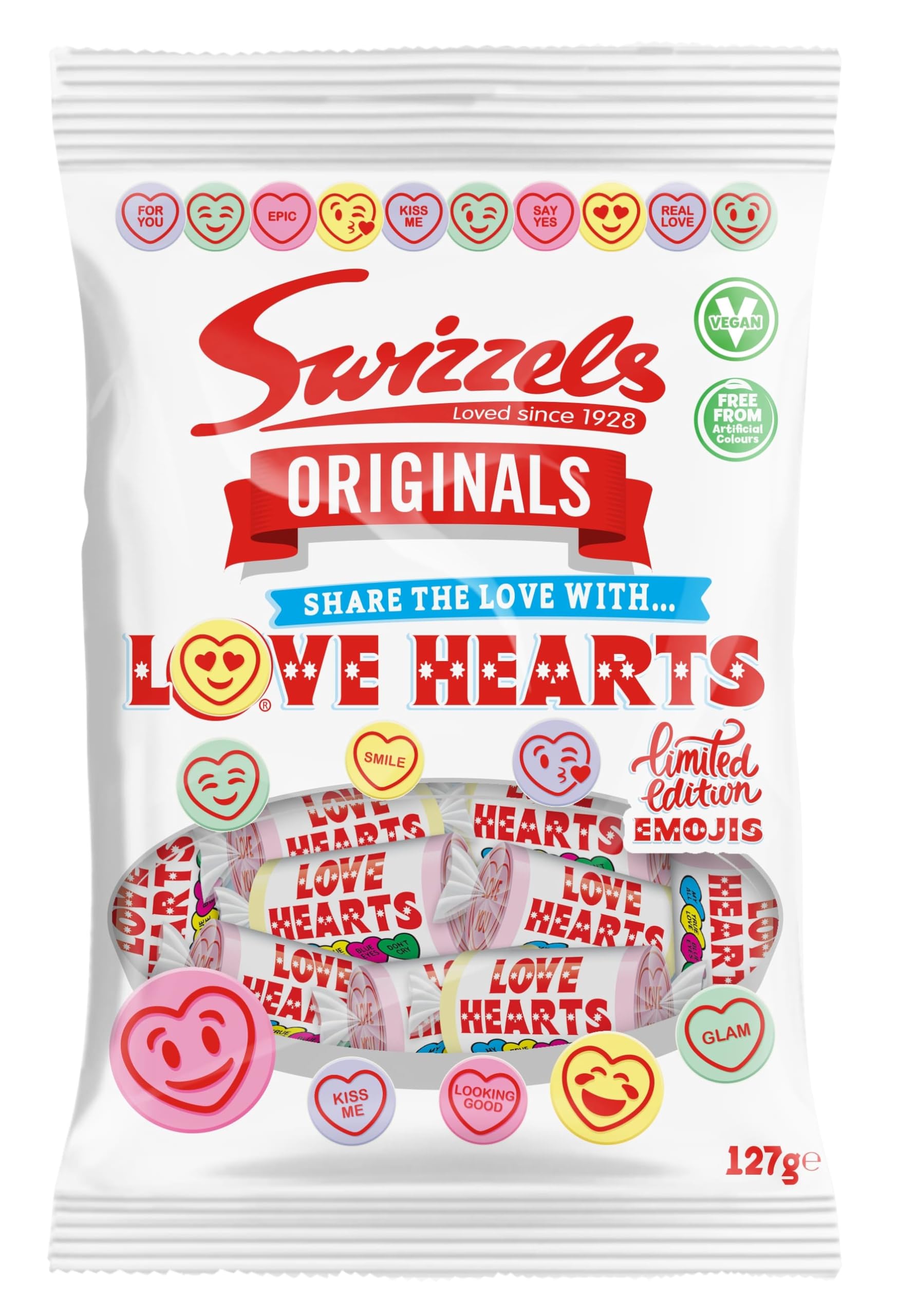 Swizzels Original Love Hearts - Fruity Fizzy Candy with Sweet Messages