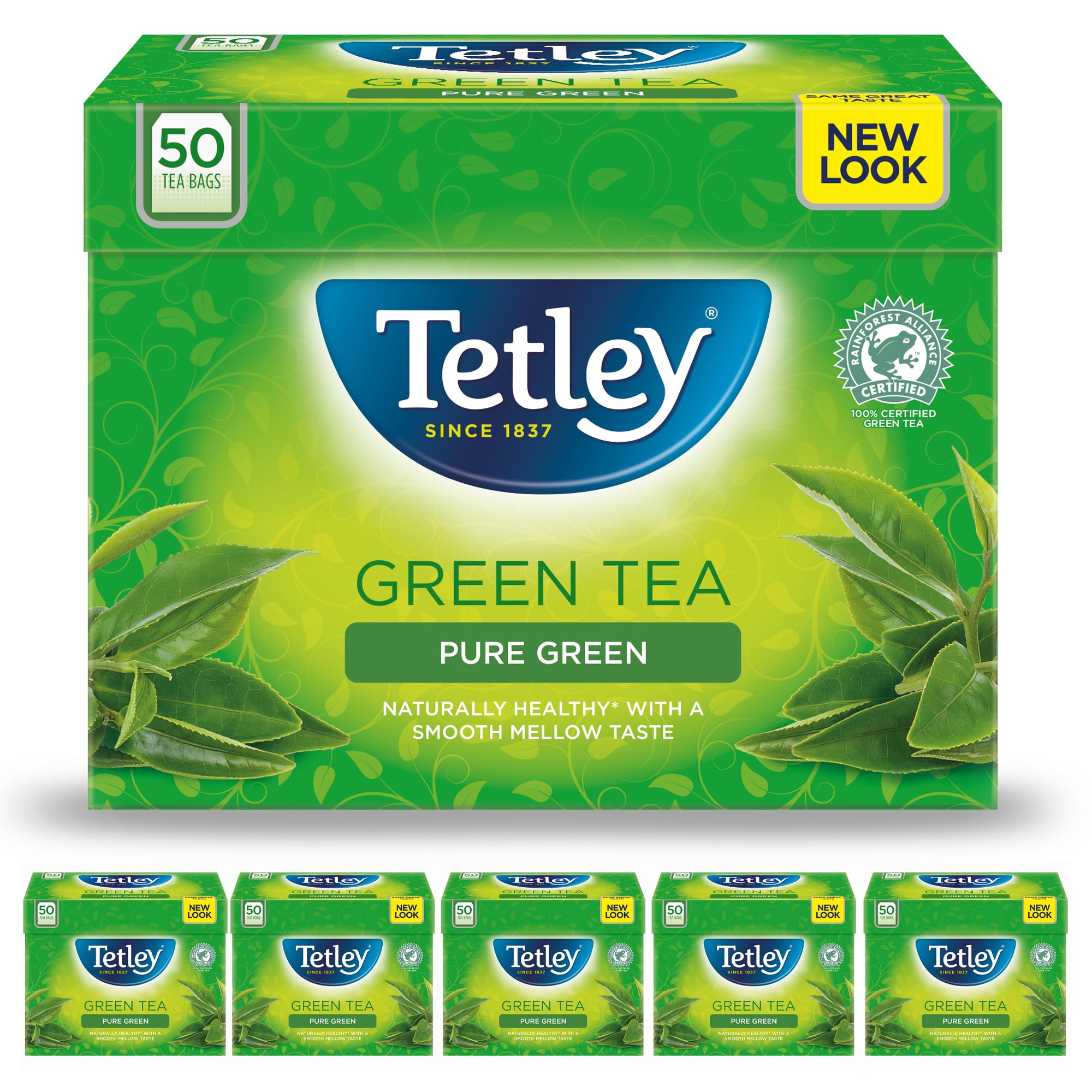 Tetley Pure Green Tea 50 Tea Bags - 600g Pack of 1