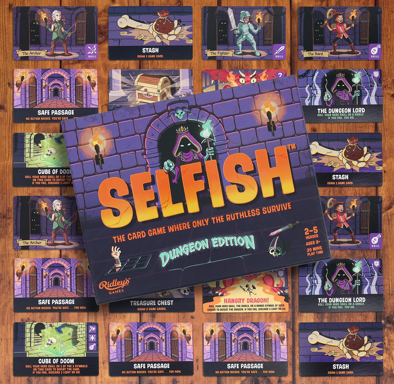 Ridley's Selfish: Dungeon Edition Card Game - Strategy & Sabotage | Ages 8+ | 2-5 Players 5