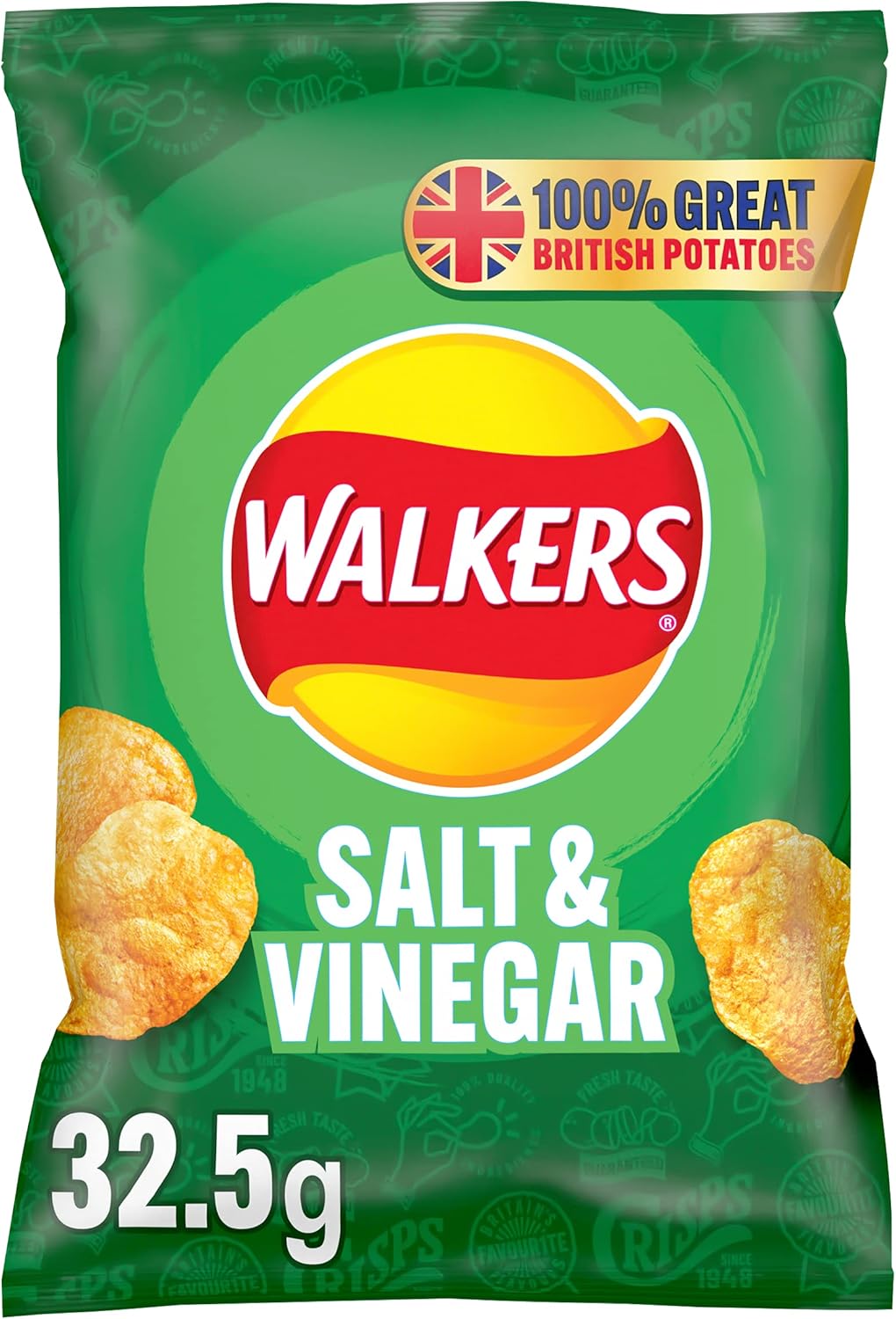 Walkers Salt &amp; Vinegar Chips 32,5 g (Karton mit 32 Stück) 6