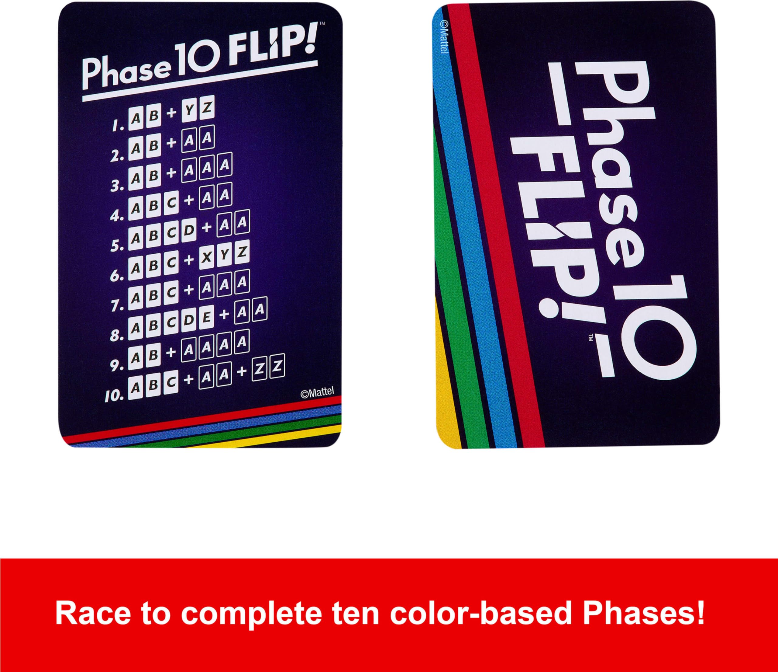 Mattel Games Phase 10 Flip Card Game, Family Card Game with Double-Sided Deck 4