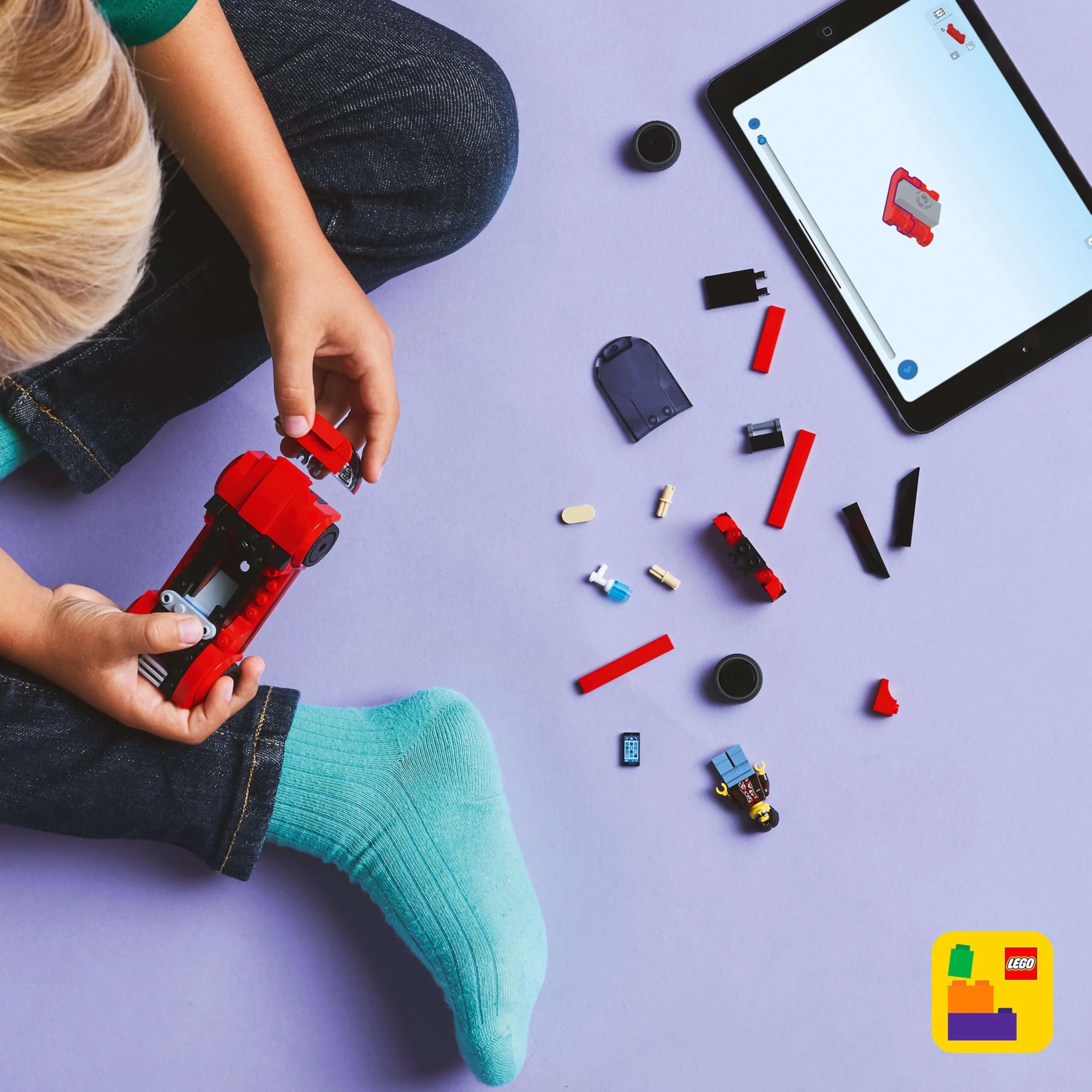 LEGO City Rotes Sportauto-Spielzeug – Baubares Fahrzeug-Spielset für Kinder ab 5 Jahren 5