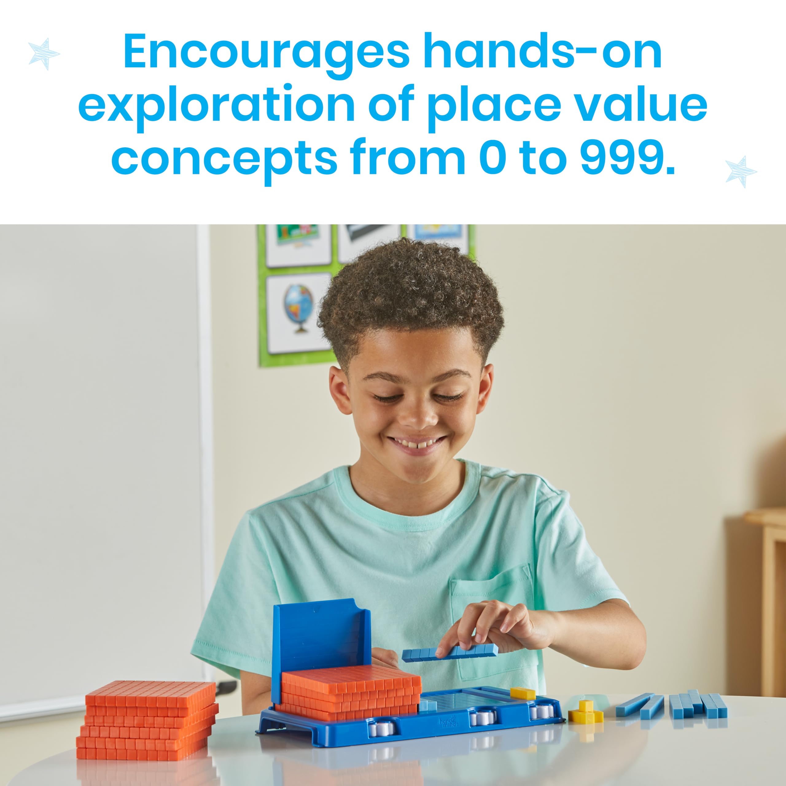 Learning Resources Place Value Frame with Base Ten Blocks - Hands-On Math Learning for Ages 5-9 6