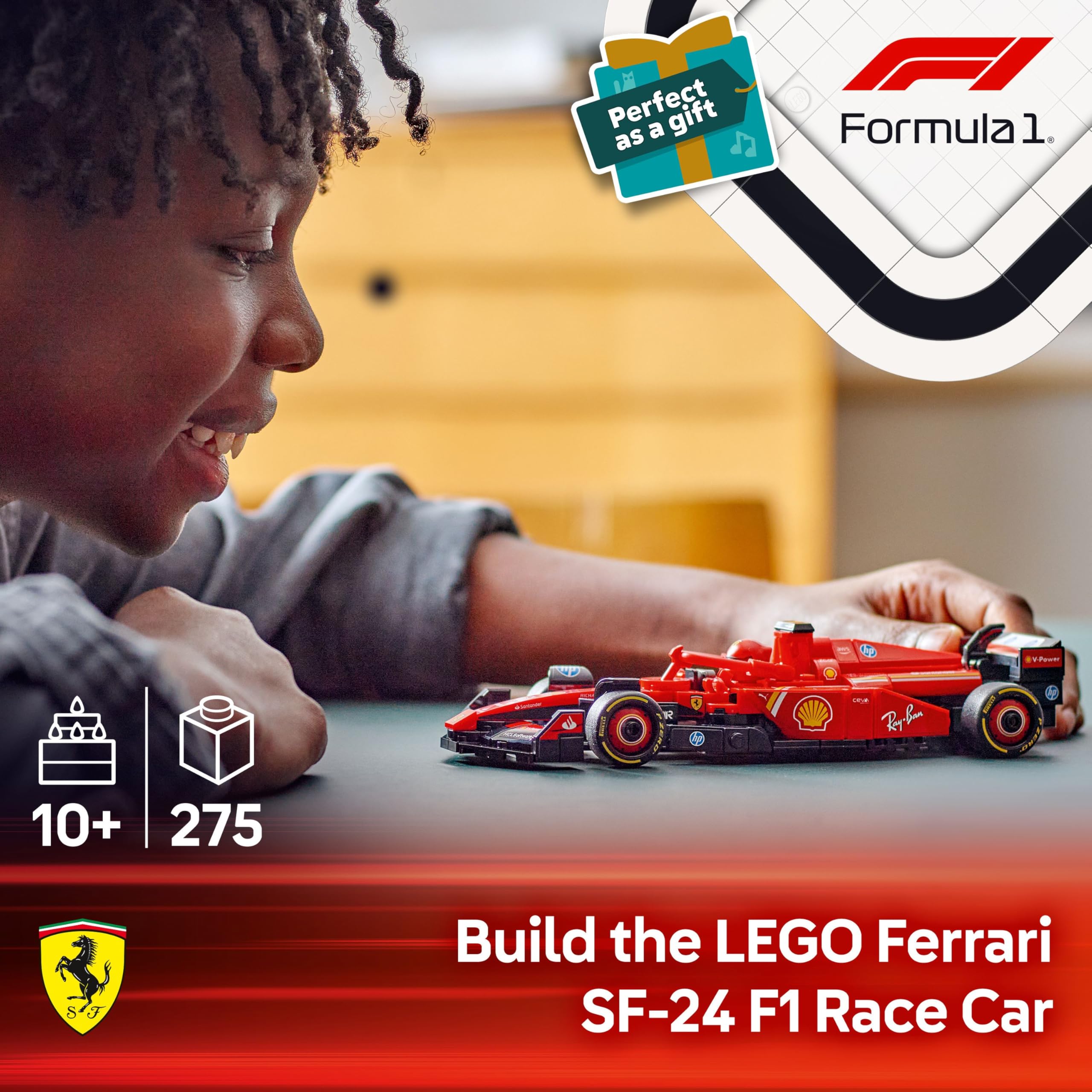 LEGO Speed ​​Champions Ferrari SF-24 F1 Rennwagen-Spielzeug mit Fahrer-Minifigur – Bauset für Kinder ab 10 Jahren