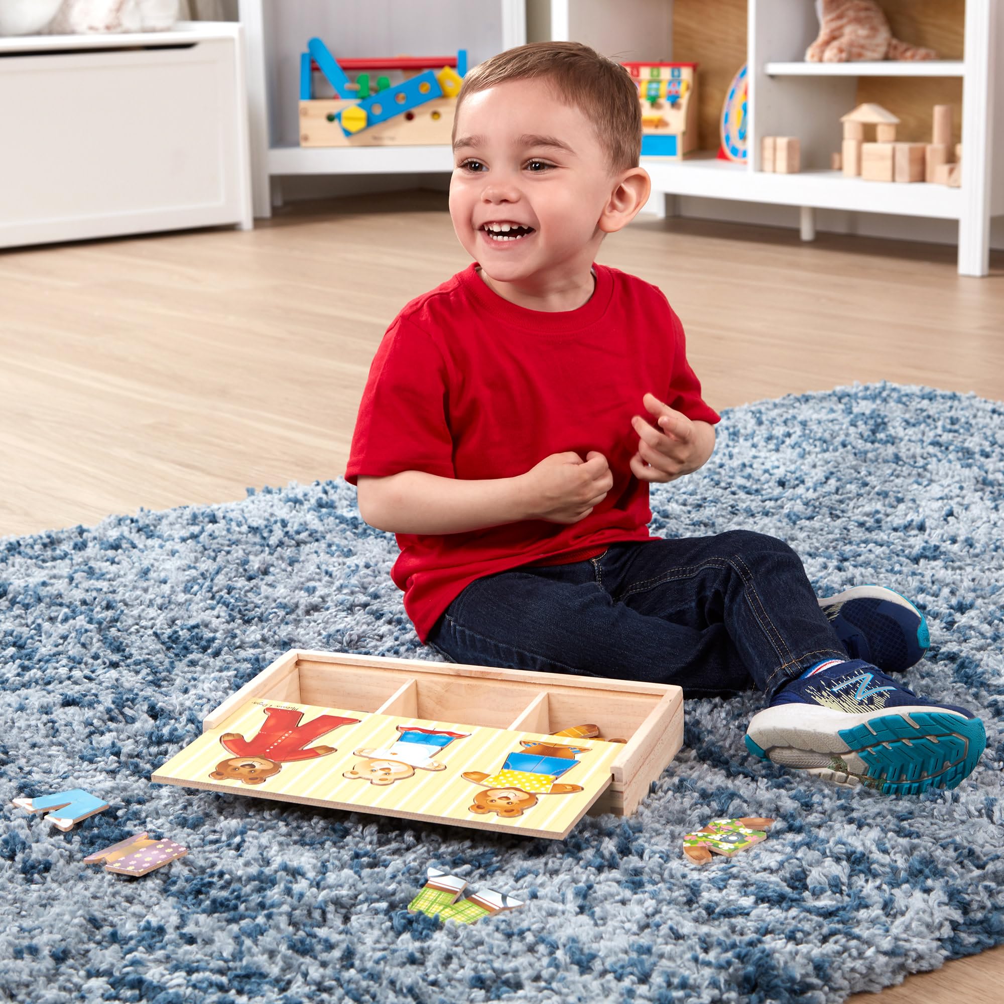 Melissa & Doug Bear Family Dress-Up Puzzle - 45 Mix-and-Match Wooden Pieces | Ages 3-6 5