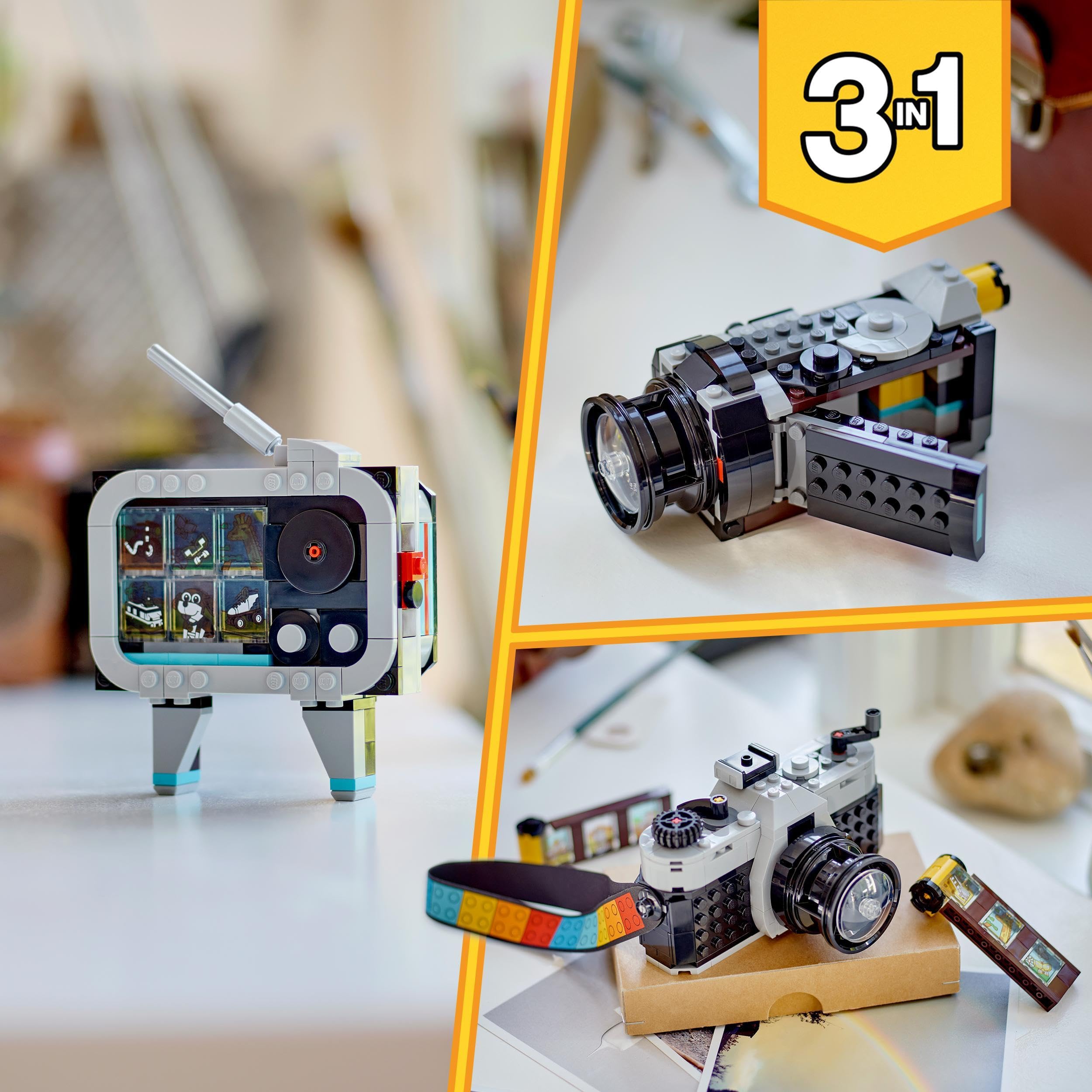 LEGO Creator 3in1 Retro Camera Set - Build a Camera, Video Camera & TV - 261 Pieces for Ages 8+ 5