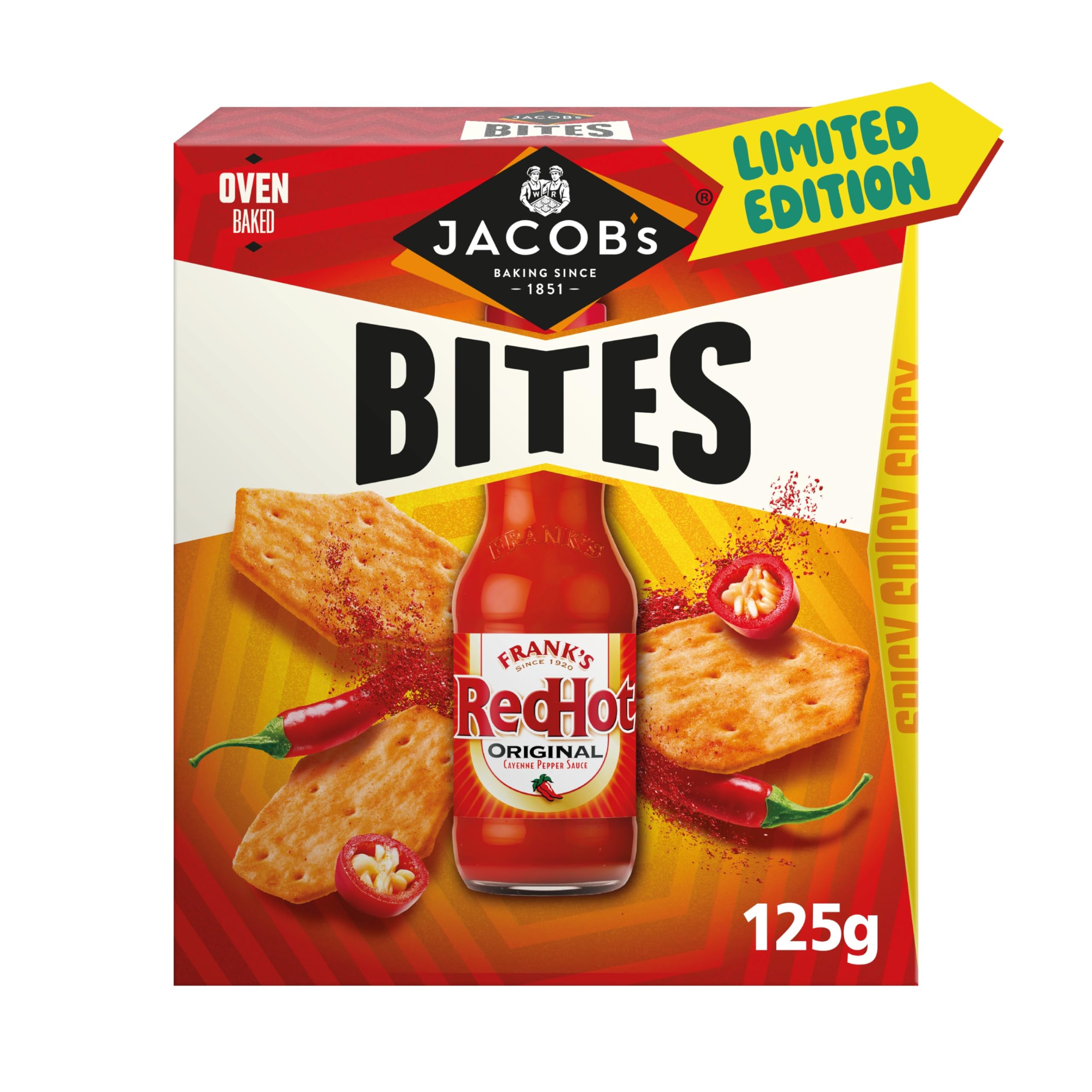 Jacob's Bites Franks RedHot Original Crackers, 125g (Pack of 5) 4
