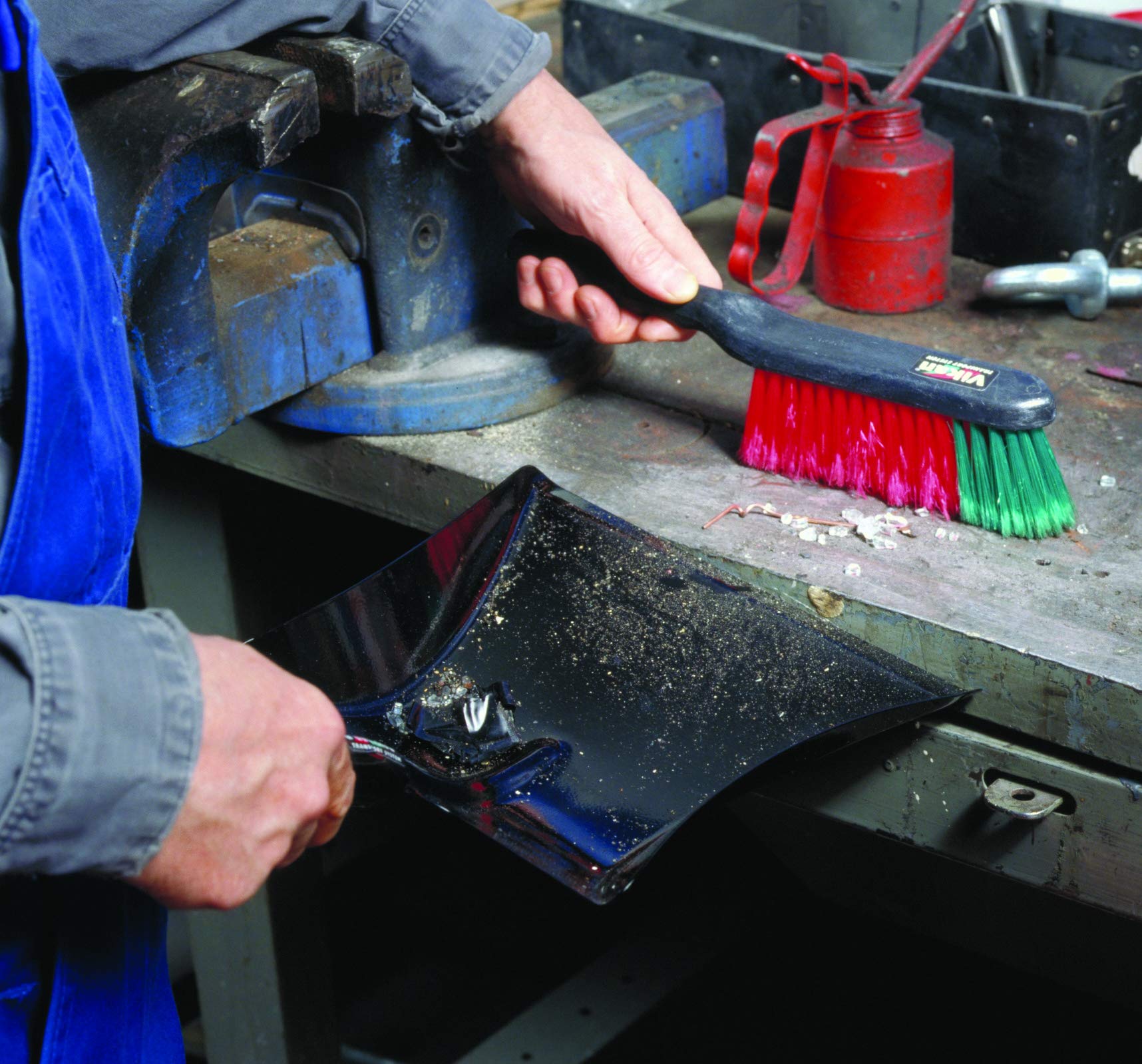 Vikan - 450252 Hand Brush with Short Handle, Soft Bristles, Black, 330 mm