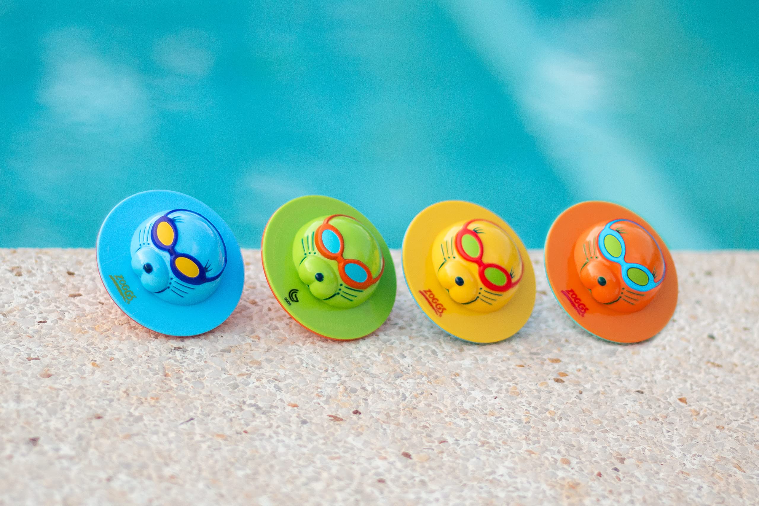 Zoggs Seal Flips Pool Toys - Confidence Building Swim Aids for Babies 3 Months+ (4 Pack)