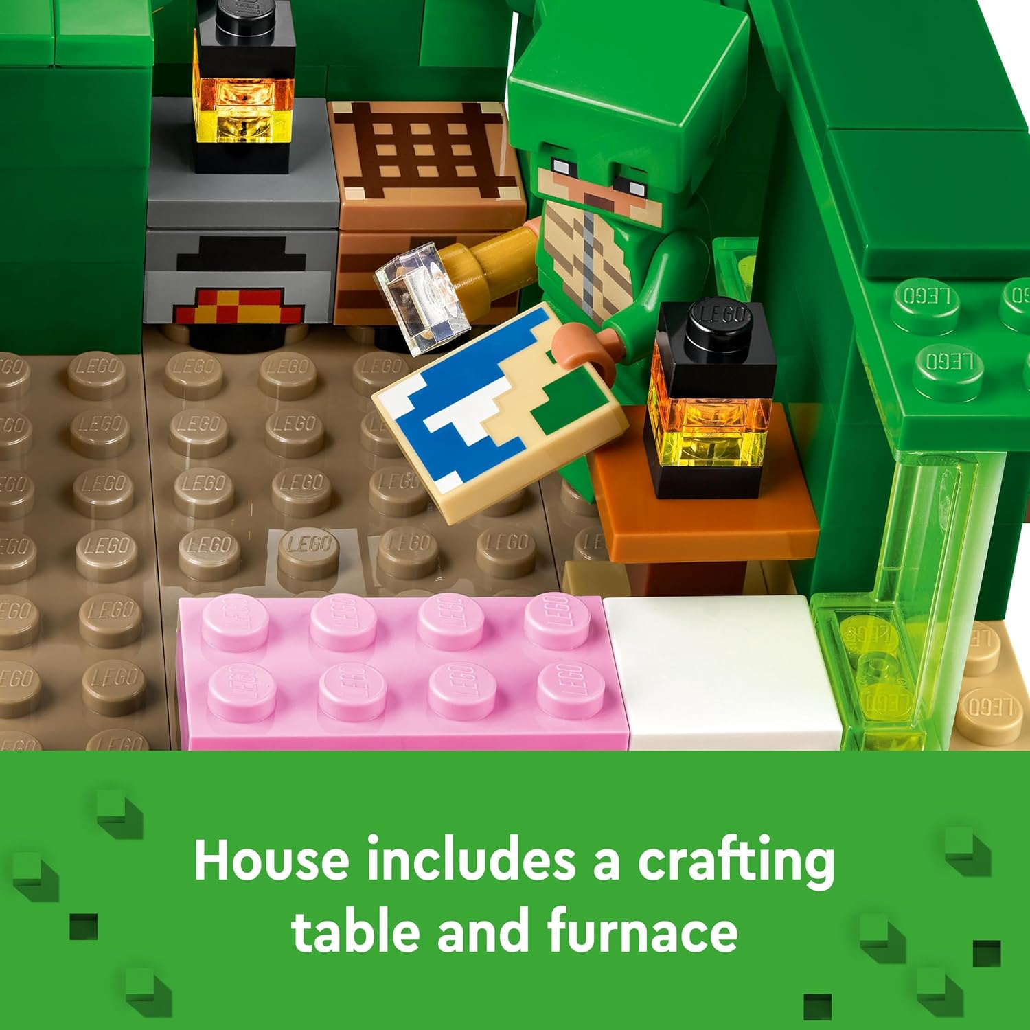 LEGO Minecraft The Turtle Beach House - Building Set with Turtle Warrior, Drowned & Turtles for Kids 8+
