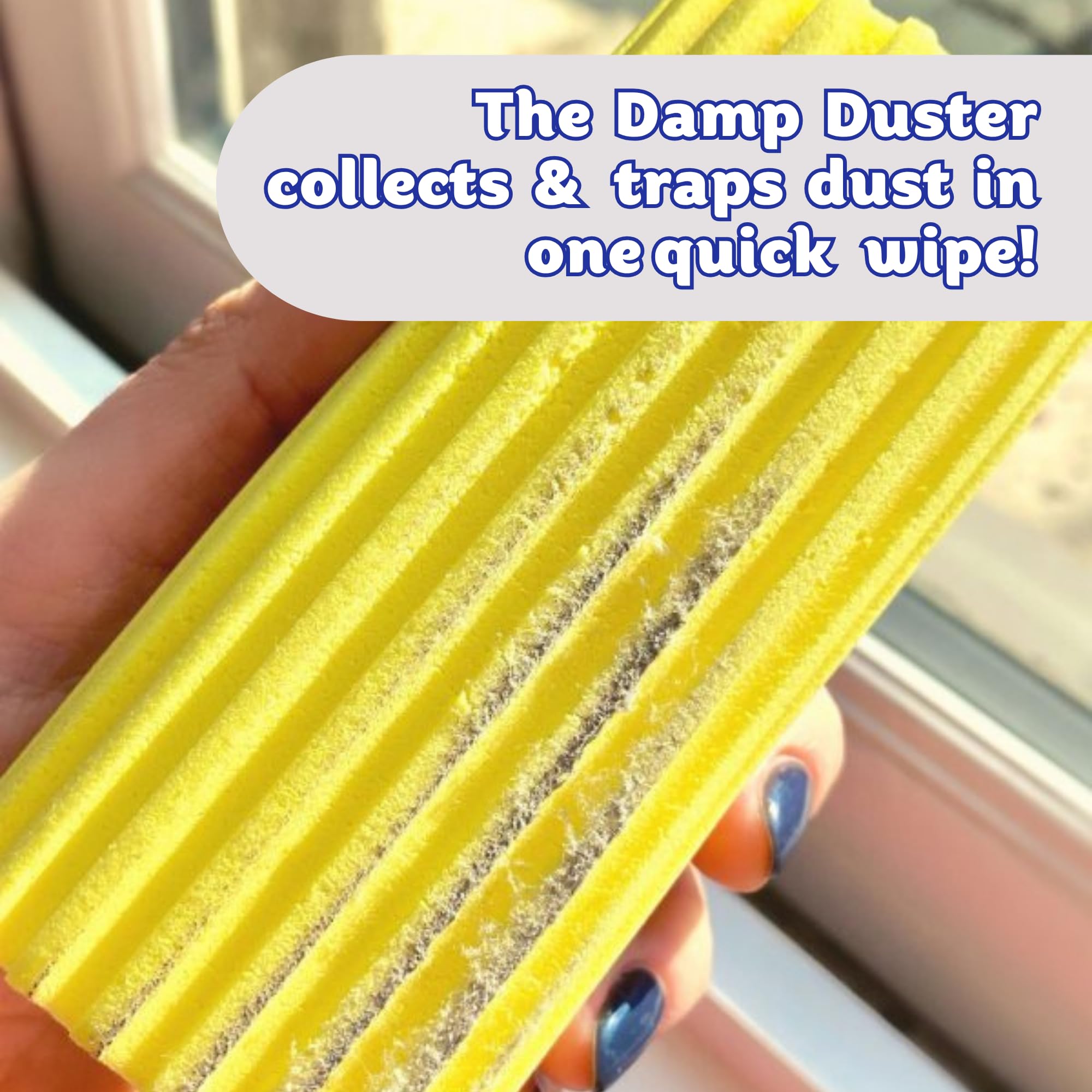 Scrub Daddy Damp Duster - Multipurpose Wet Dust Sponge for Blinds, Radiators & Skirting Boards, Blue 7