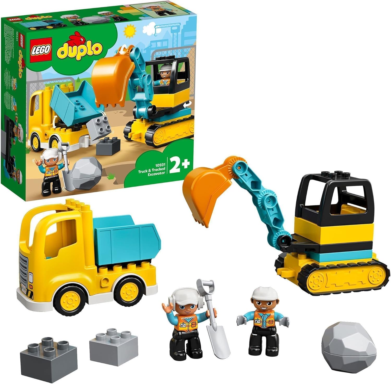 LEGO DUPLO Town Truck & Tracked Excavator Construction Playset for Toddlers 2+