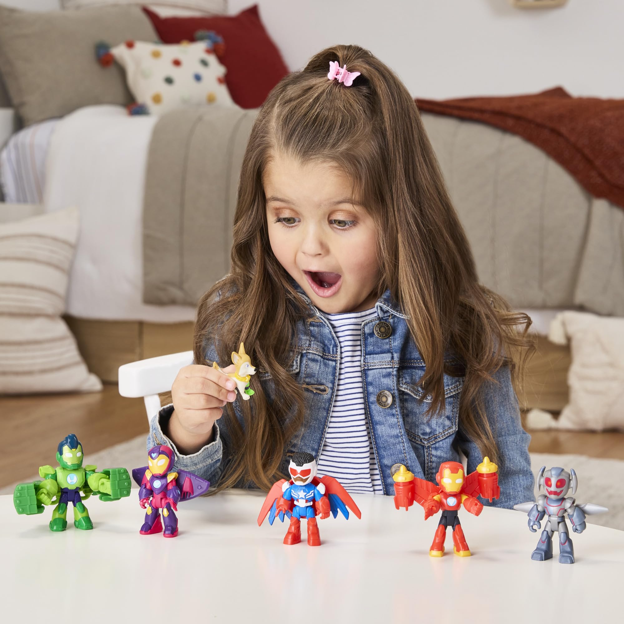 Marvel Iron Man and His Awesome Friends Armored-Up Avengers Pack Action Figures | 6 Figures, 5 Accessories | Ages 3+