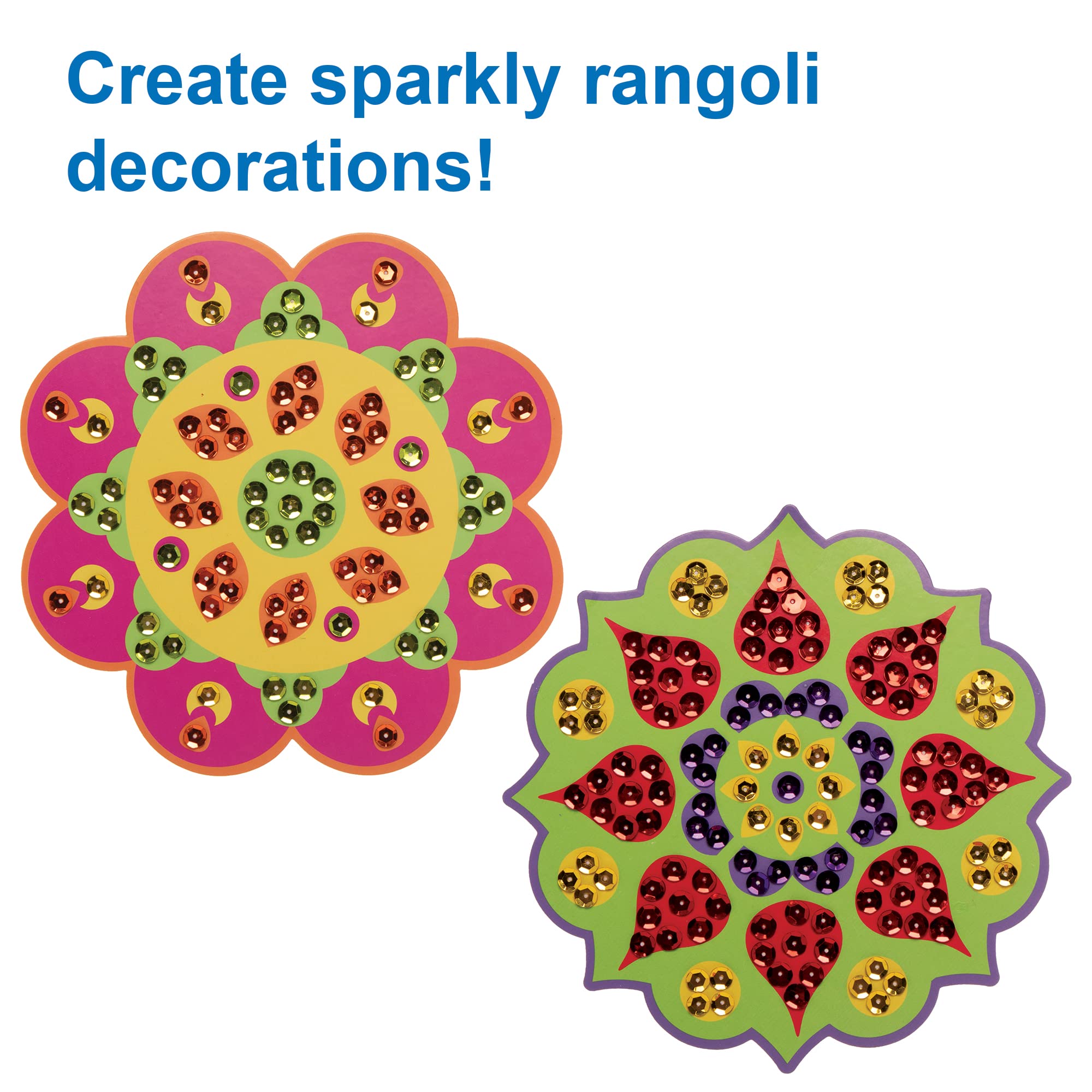 Baker Ross FE840 Rangoli Sequin Craft Kits - Pack of 4 Assorted Designs 3
