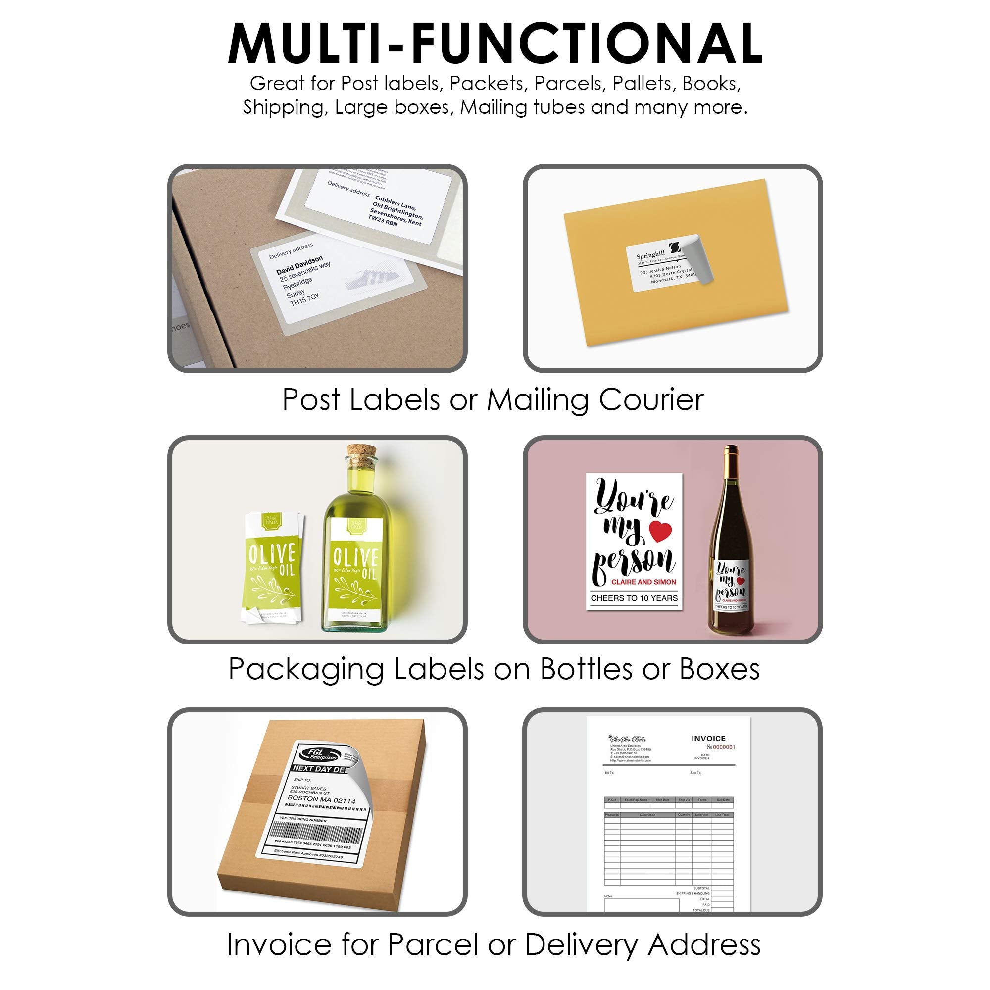 iSOUL Printable Printer Labels - 100 Labels on 50 A4 Sheets, Matte White, Inkjet & Laser Compatible 7