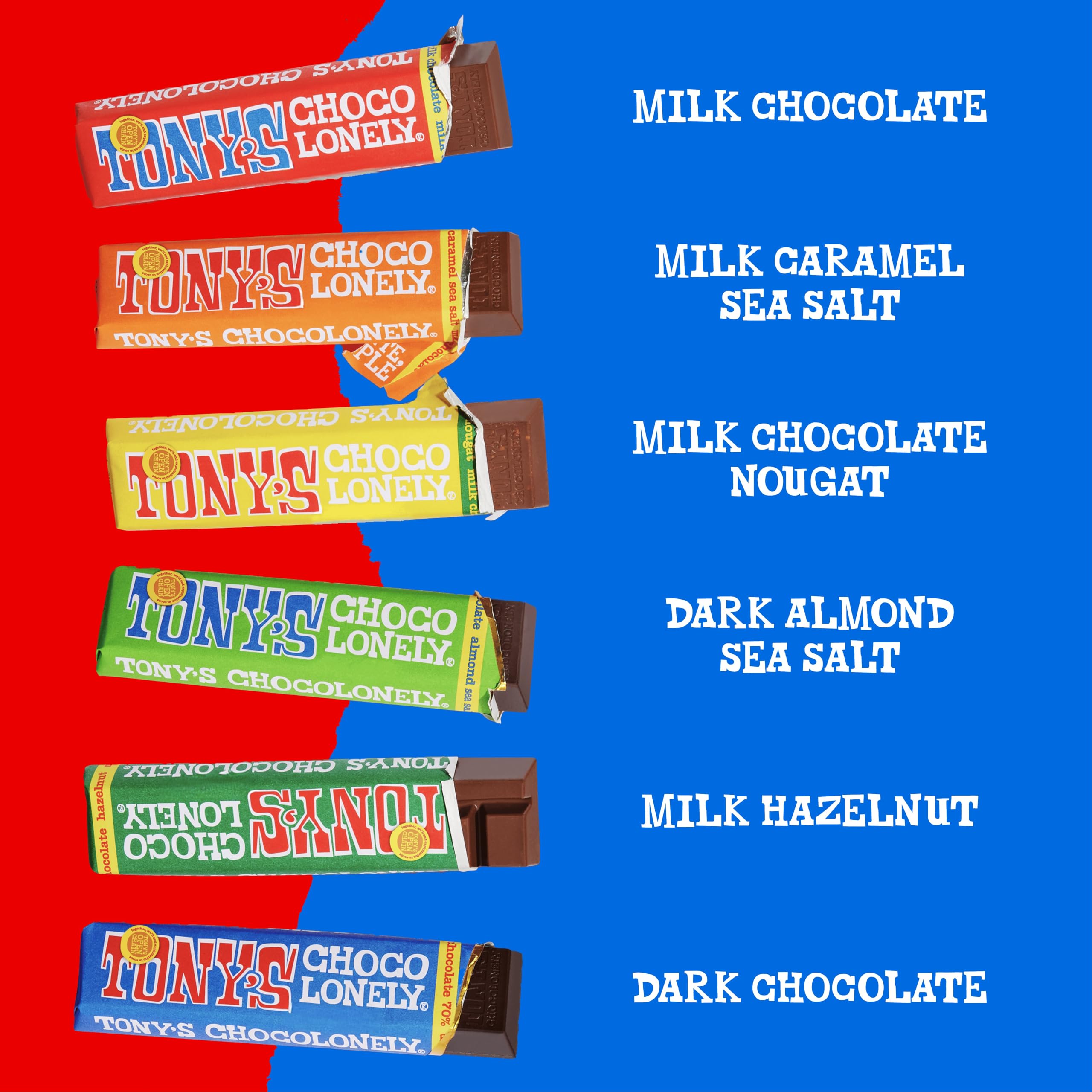 Tony's Chocolonely Extended Rainbow Tasting Pack - 8 Bars, 385g, Assorted Flavours 3