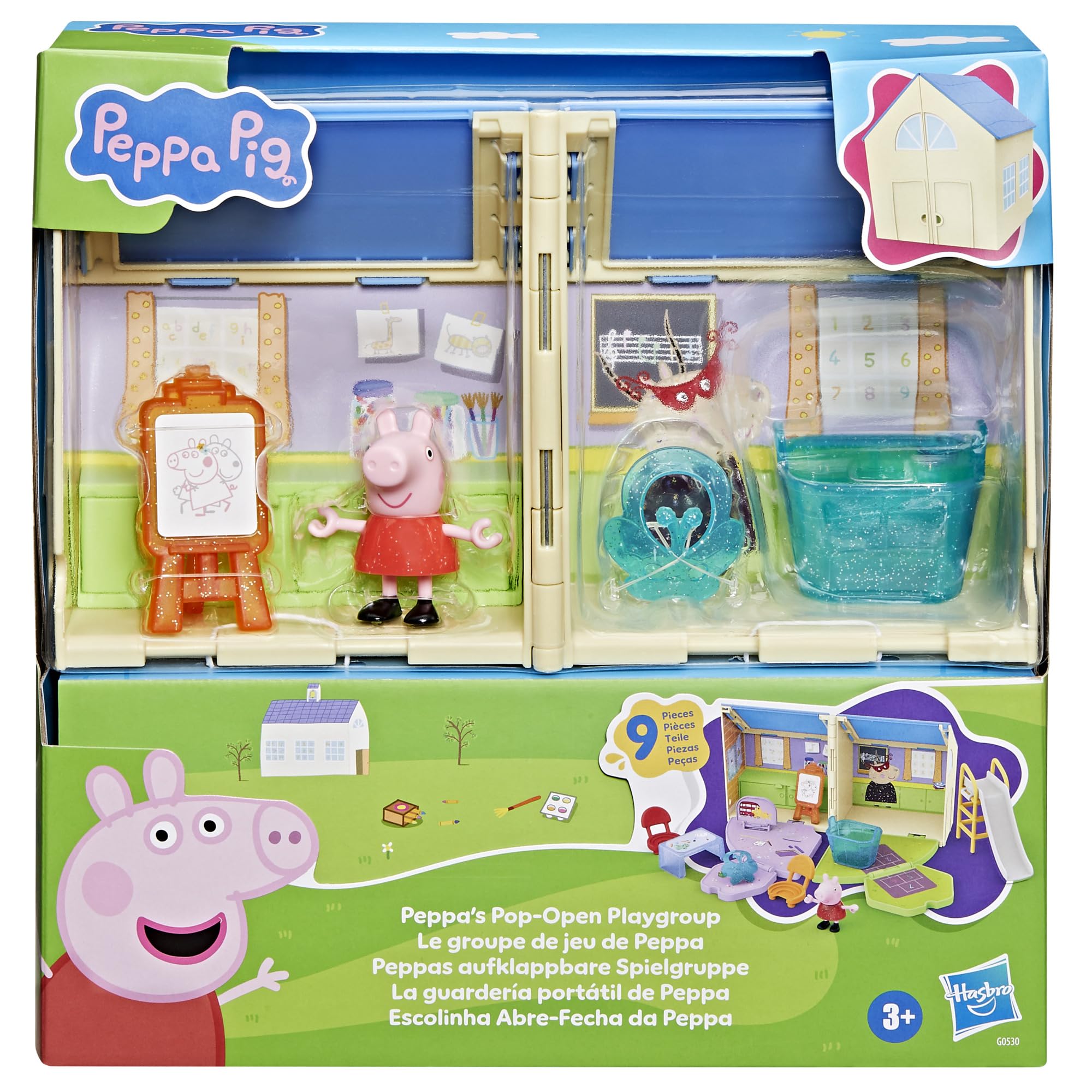 Peppa Pig Peppa's Pop-Open Playgroup Playset - Classroom & Playground Pretend Play for Ages 3+ 9