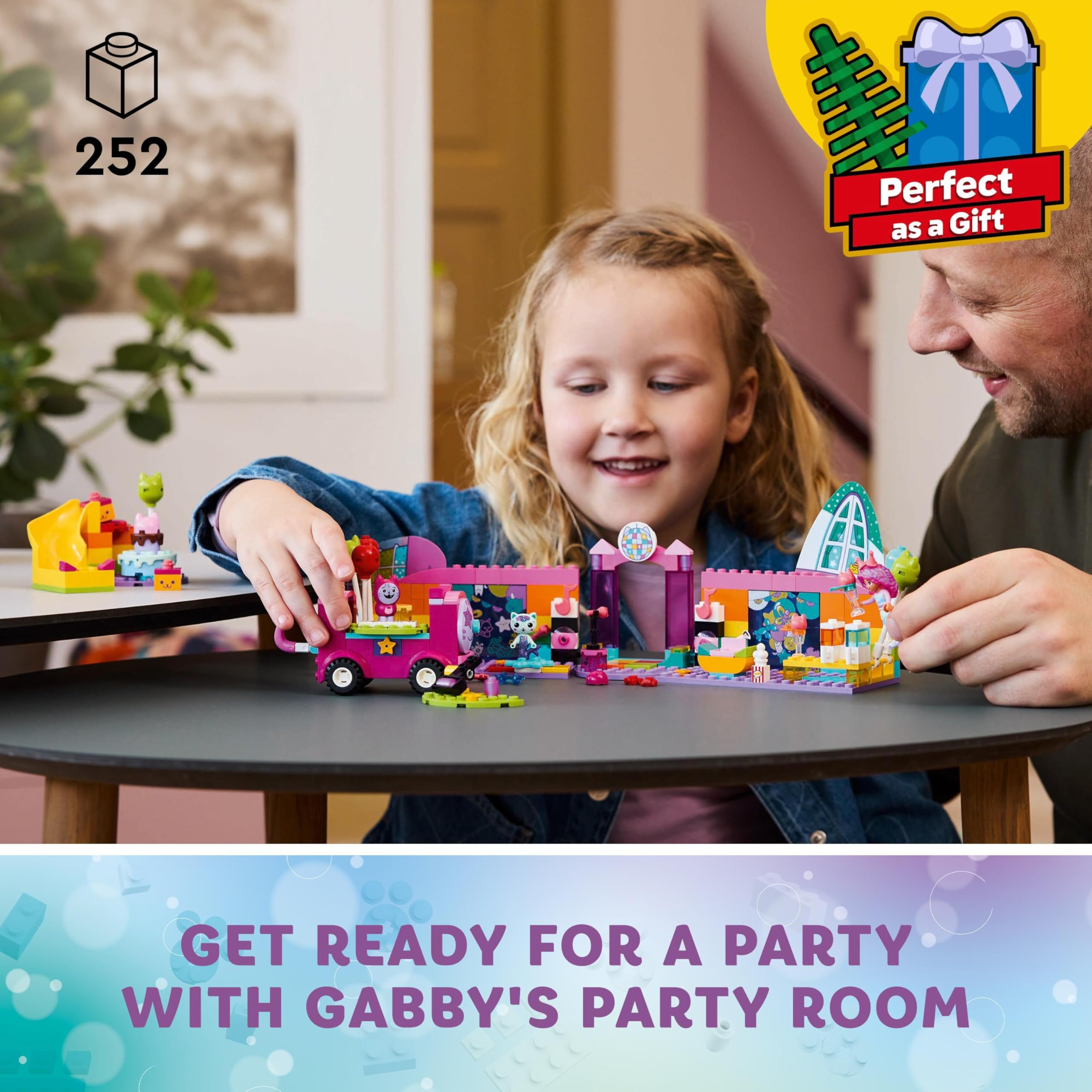 LEGO Gabby’s Party Room Disco Playset - DJ Catnip Party Bus with Minifigures & Games for Kids 4+ 3