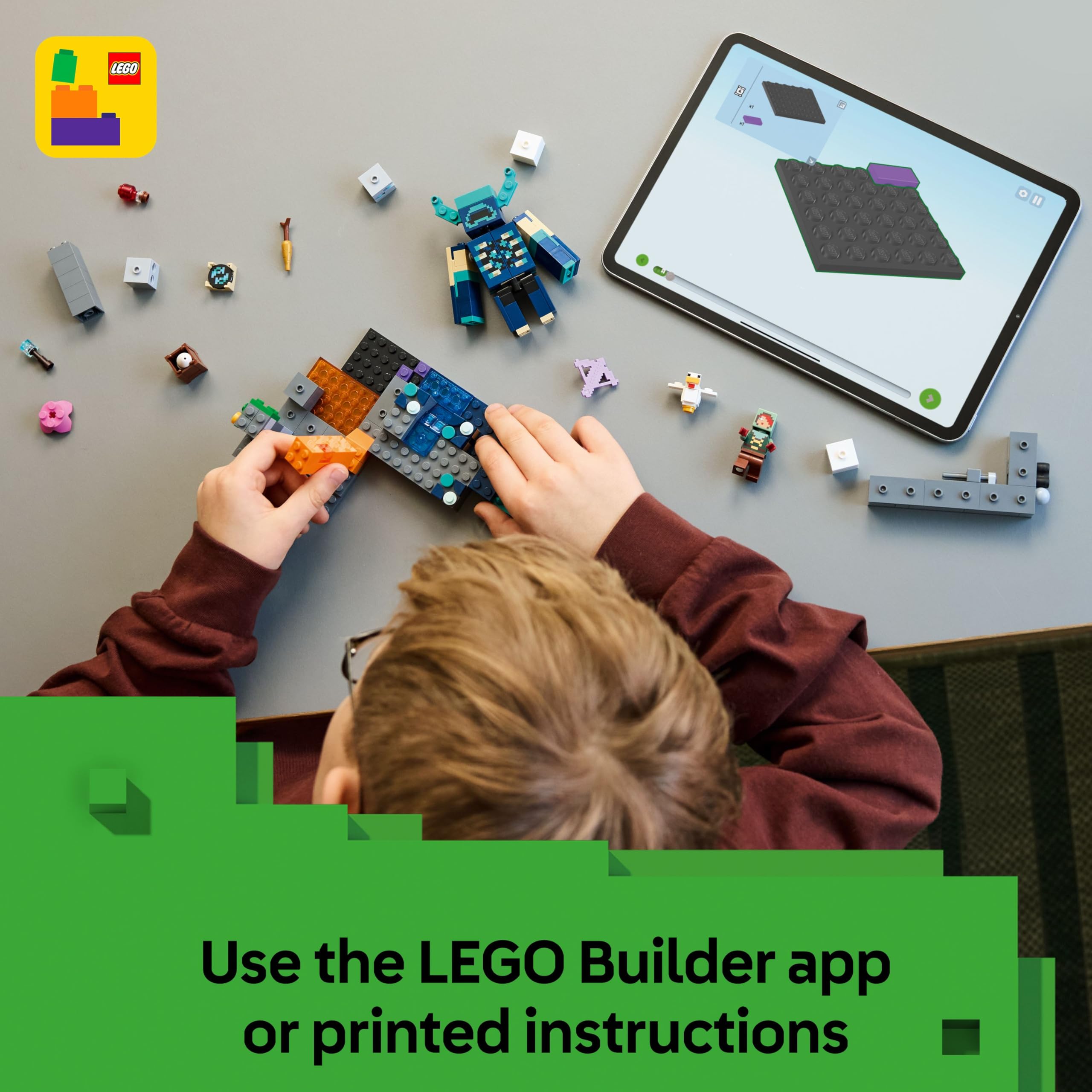 LEGO Minecraft The Warden Encounter 21274 – Baubare Warden-Figur mit Minifigur und üppigem Höhlenset 6