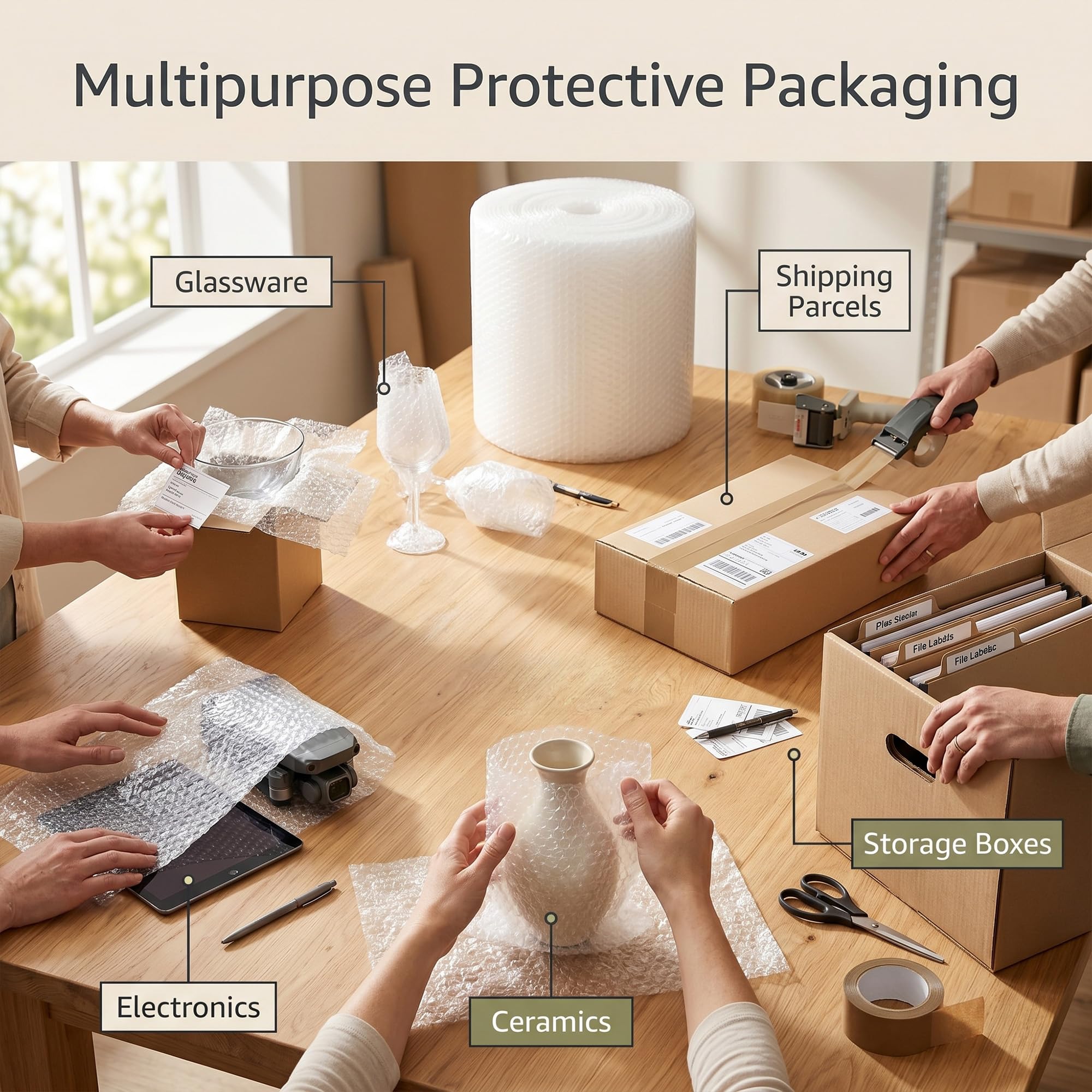 Inkspire Bubble Wrap Roll - 300mm x 50m Small Air Bubbles for Packing & Shipping 7
