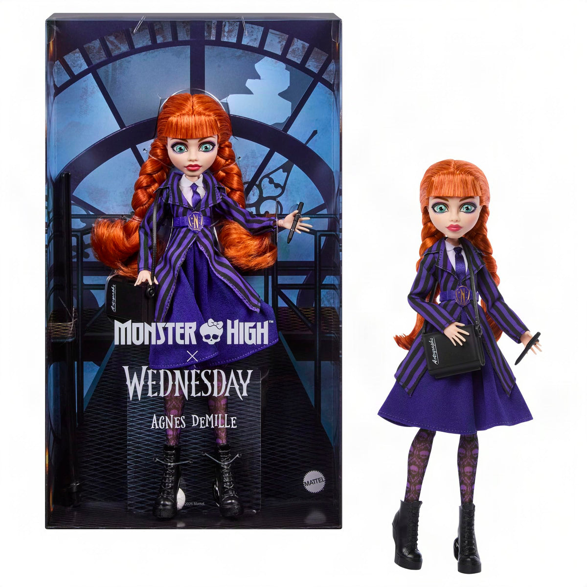 Monster High Agnes DeMille Doll - Inspired by Wednesday Series | Ages 7-12 | Plastic
